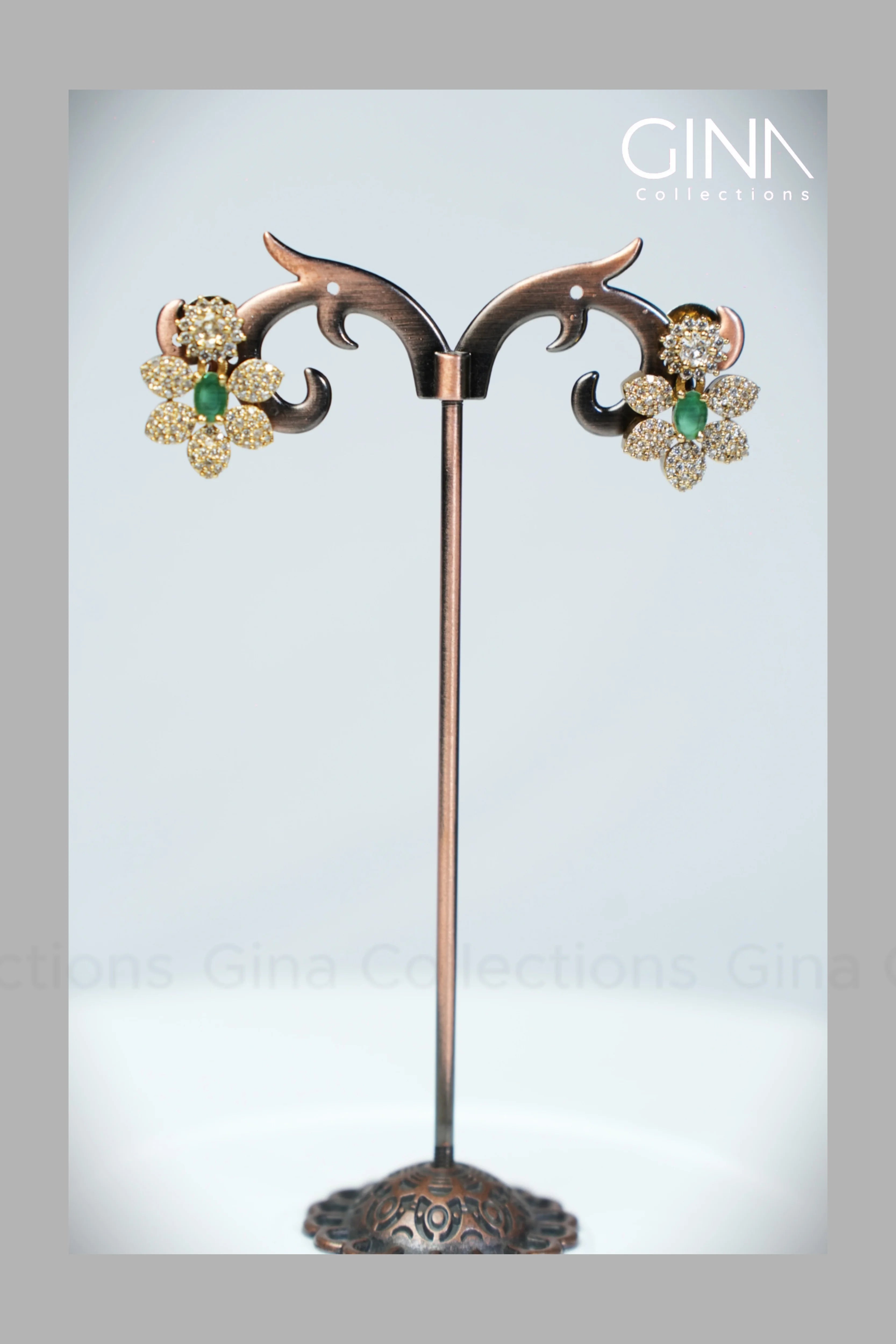 AD Emerald Floral short Necklace