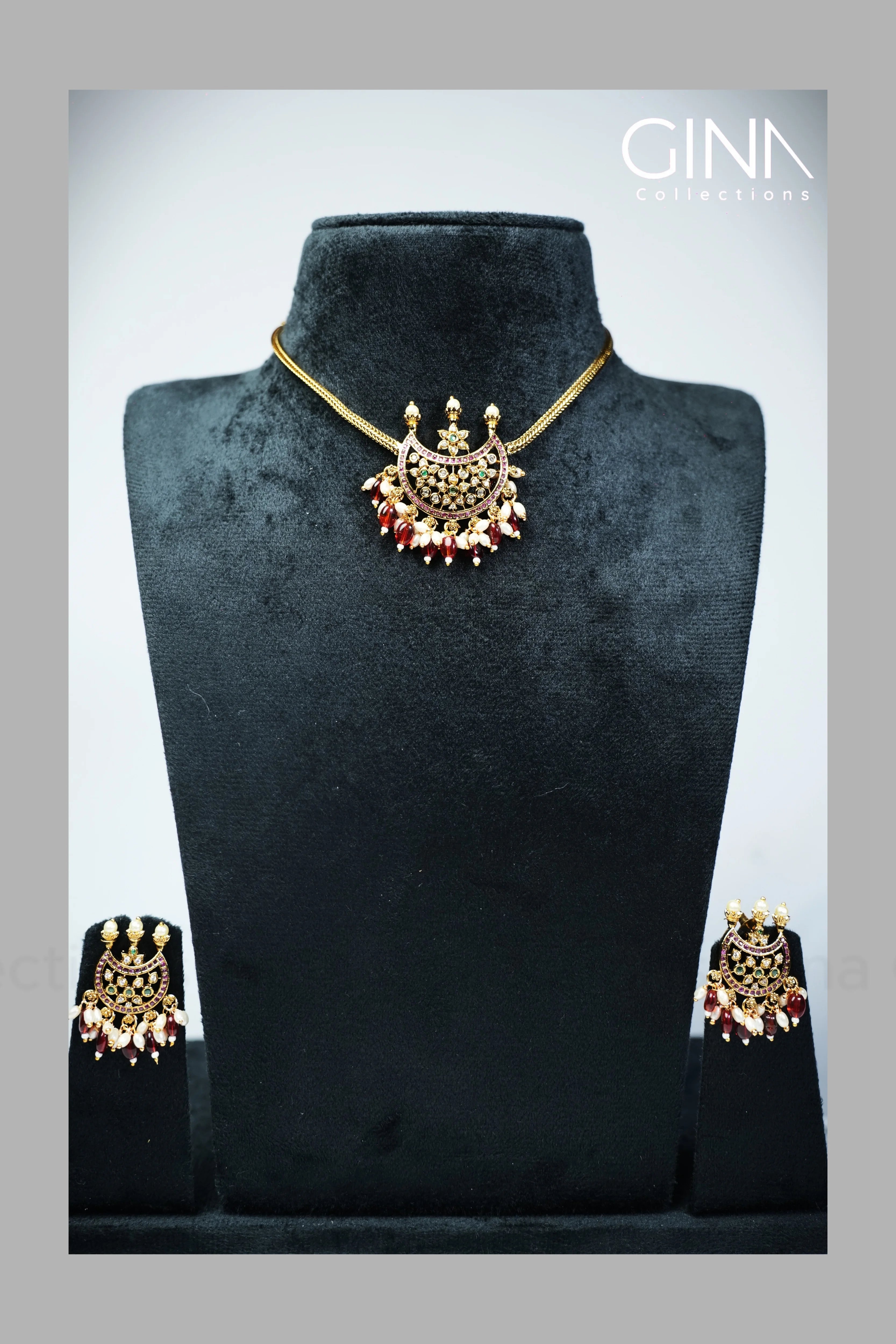 Half Moon Choker Pendant Set