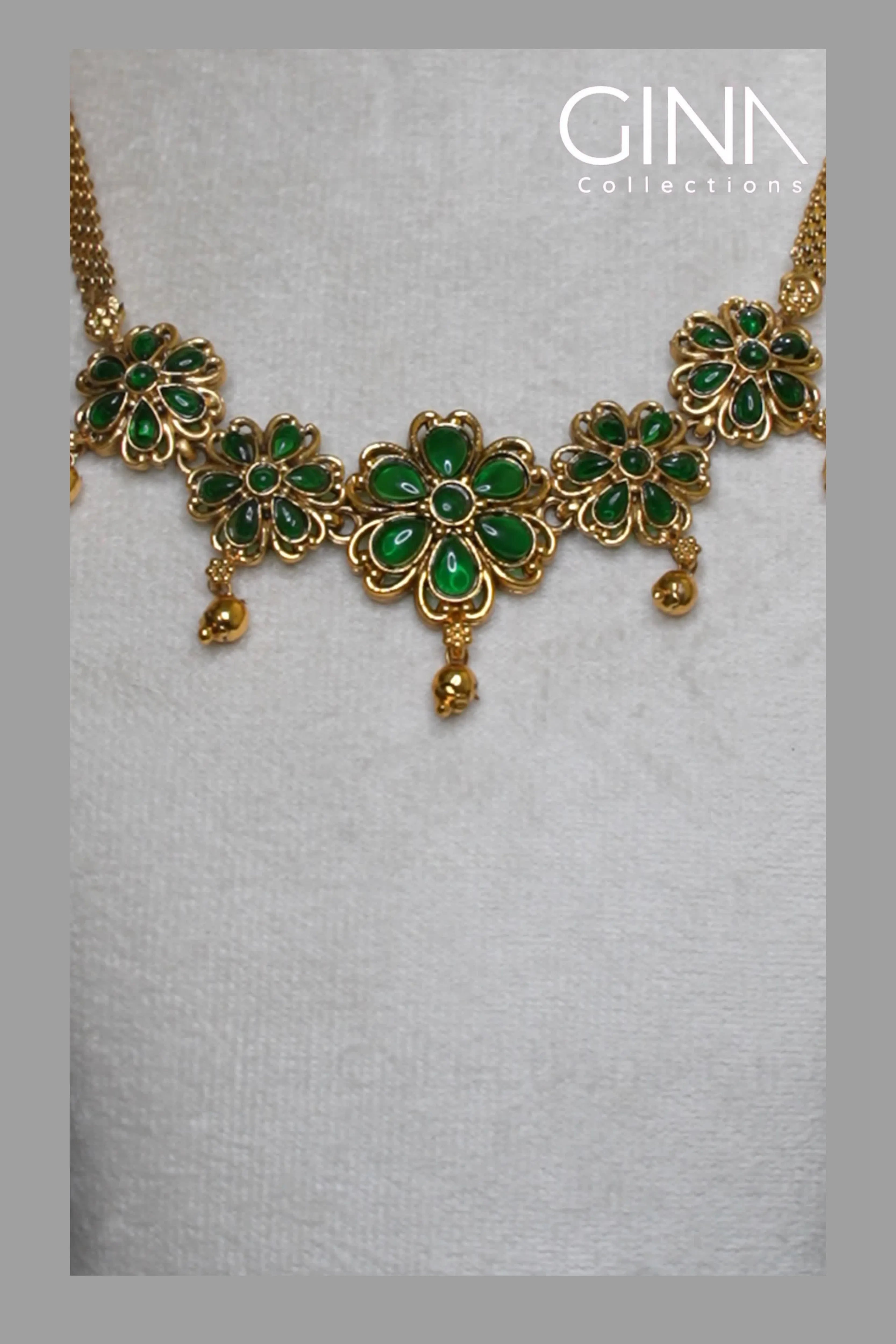 Kemp Emerald Floral Choker