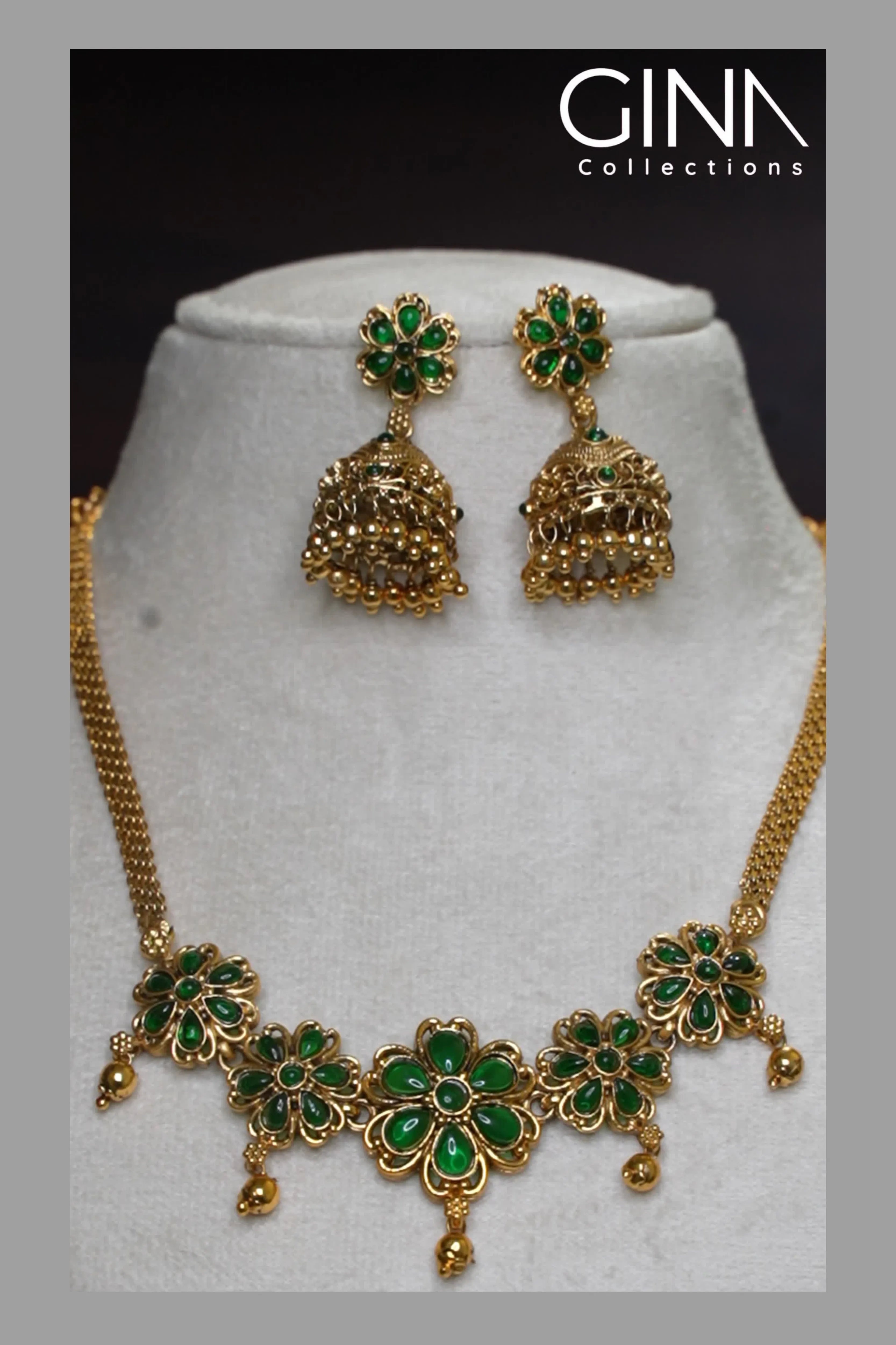 Kemp Emerald Floral Choker
