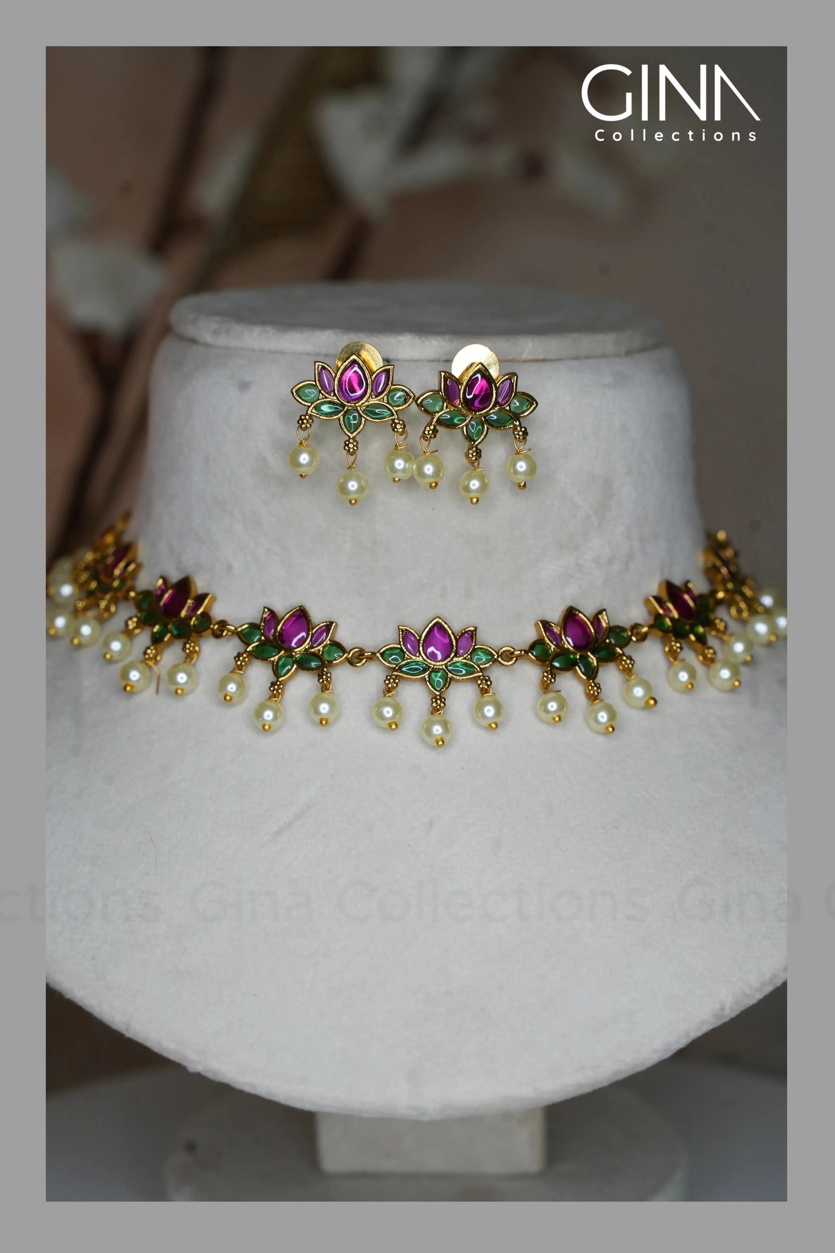 Lotus Pearl drops Choker