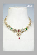 Multi Color Stones Short Necklace