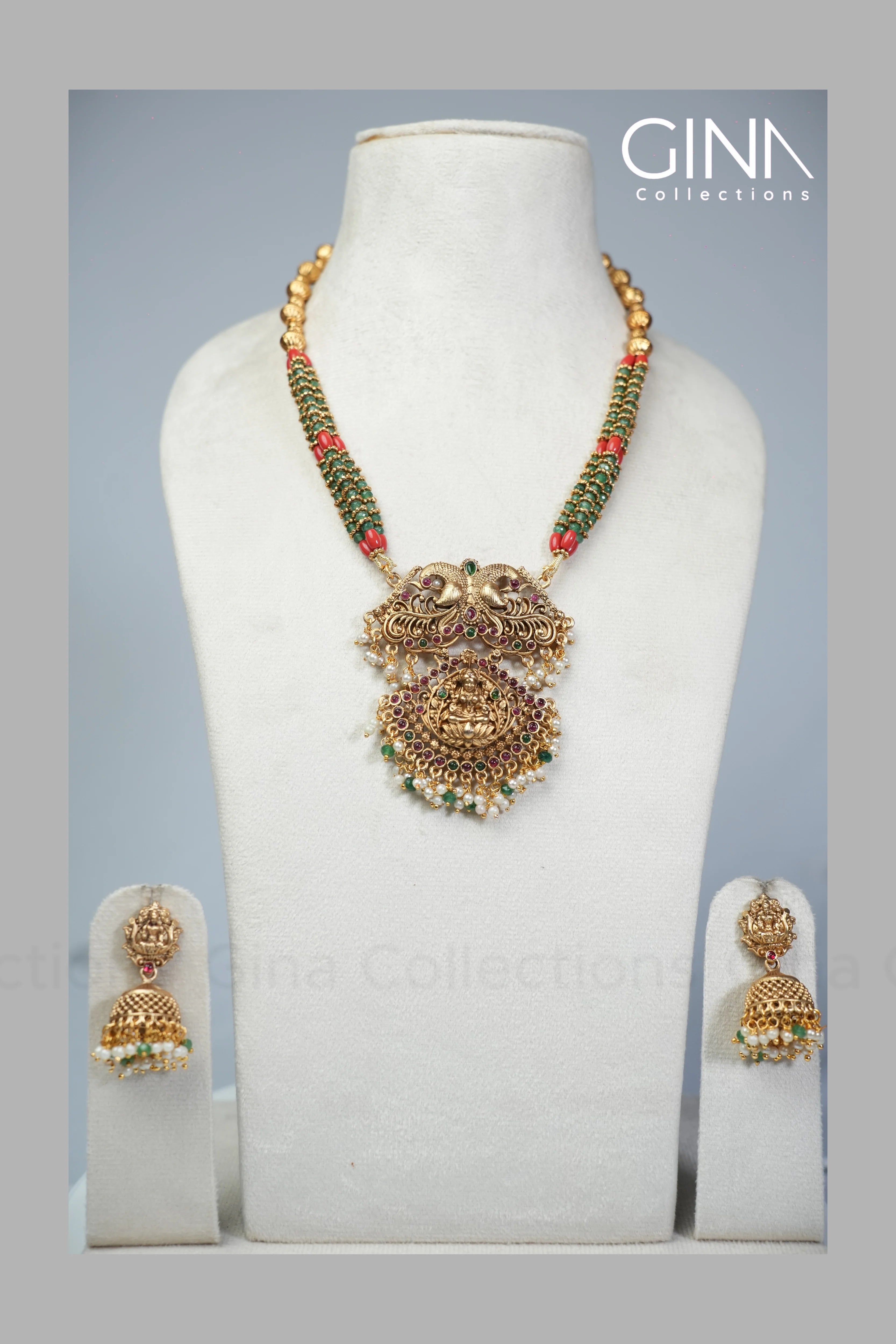 Peacock Lakshmi Pendant Kemp