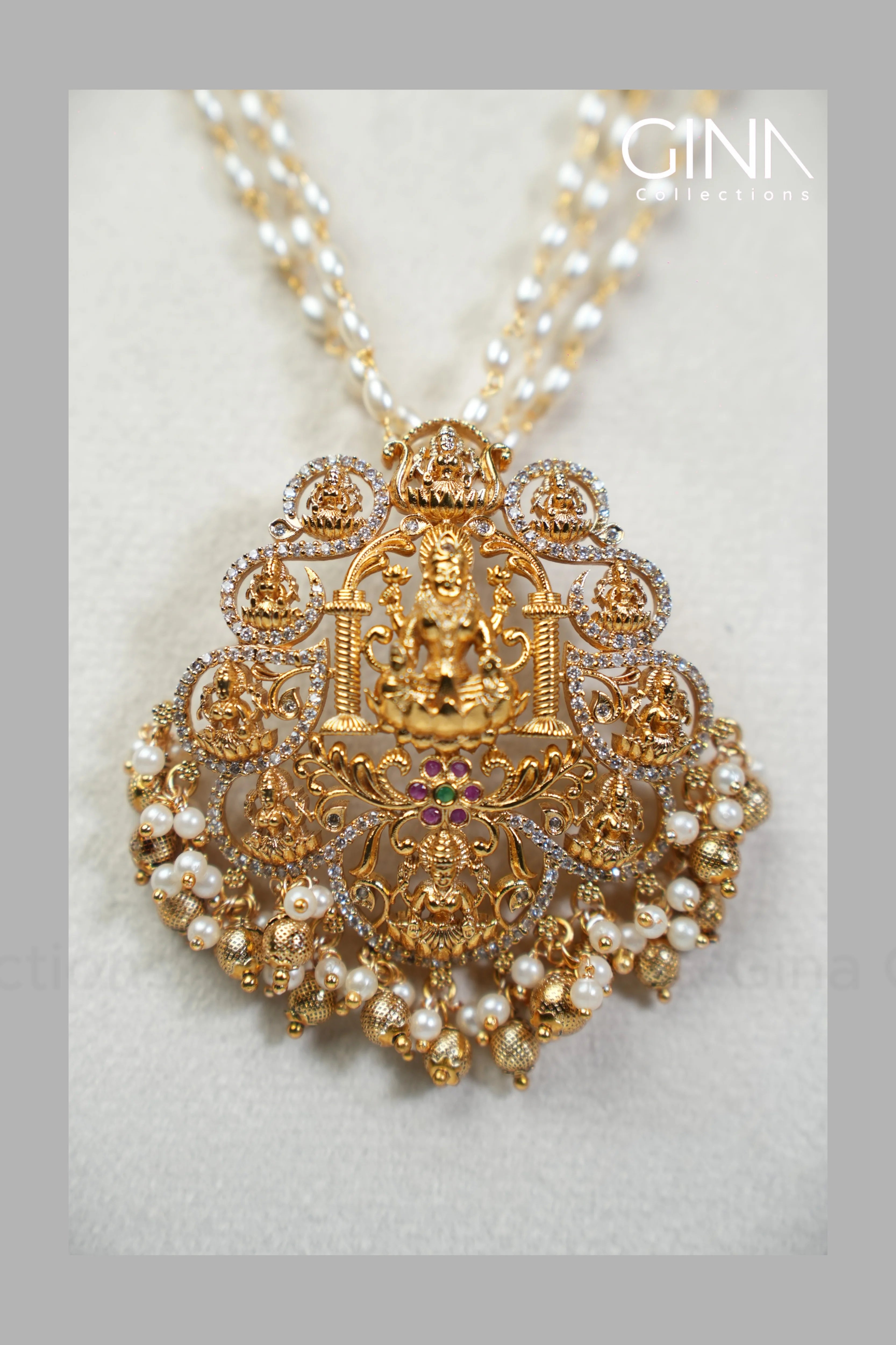 Pearl Mala with Lakshmi Pendant