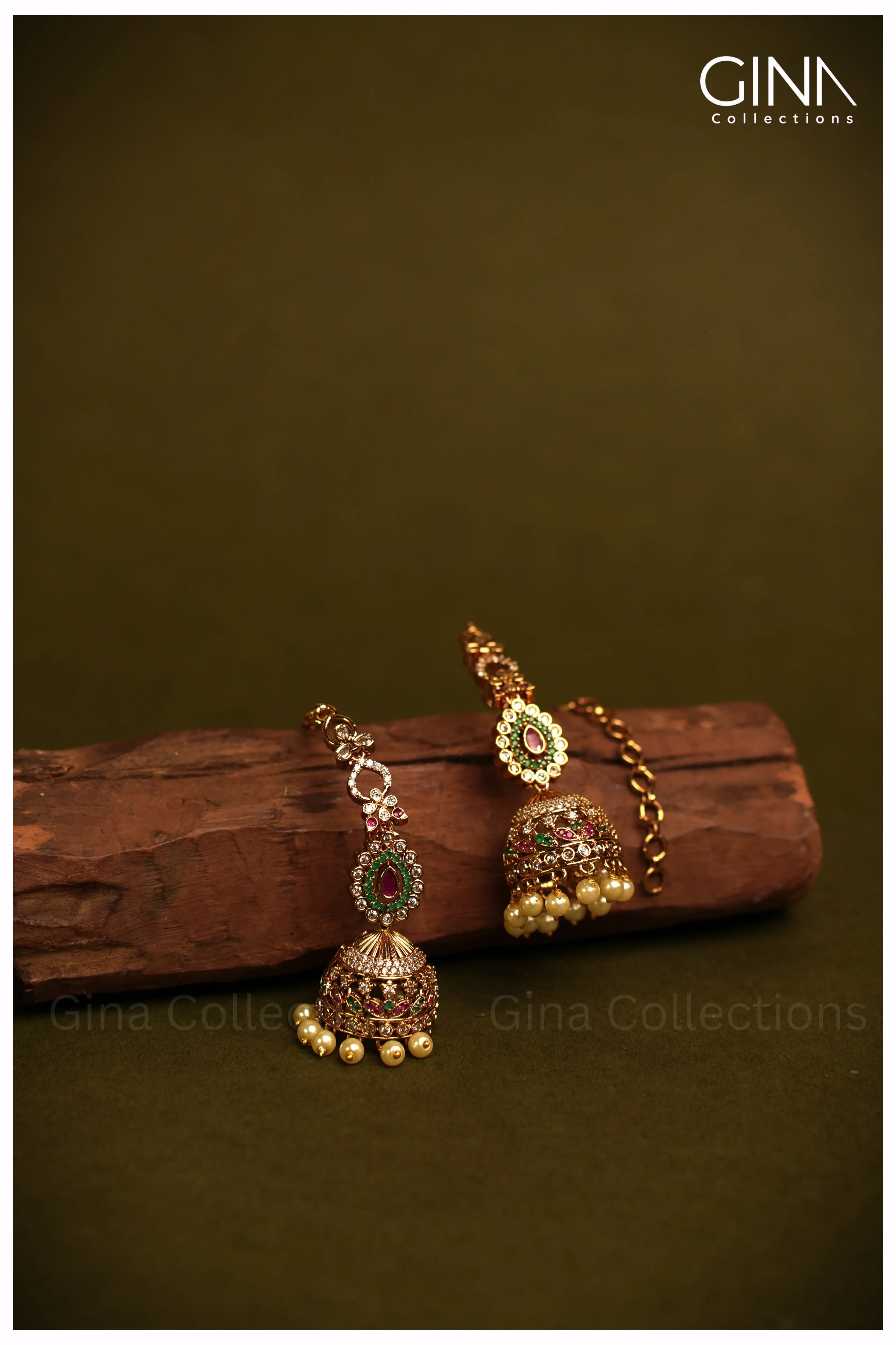 AD Stone Jumkas with Ear Chains
