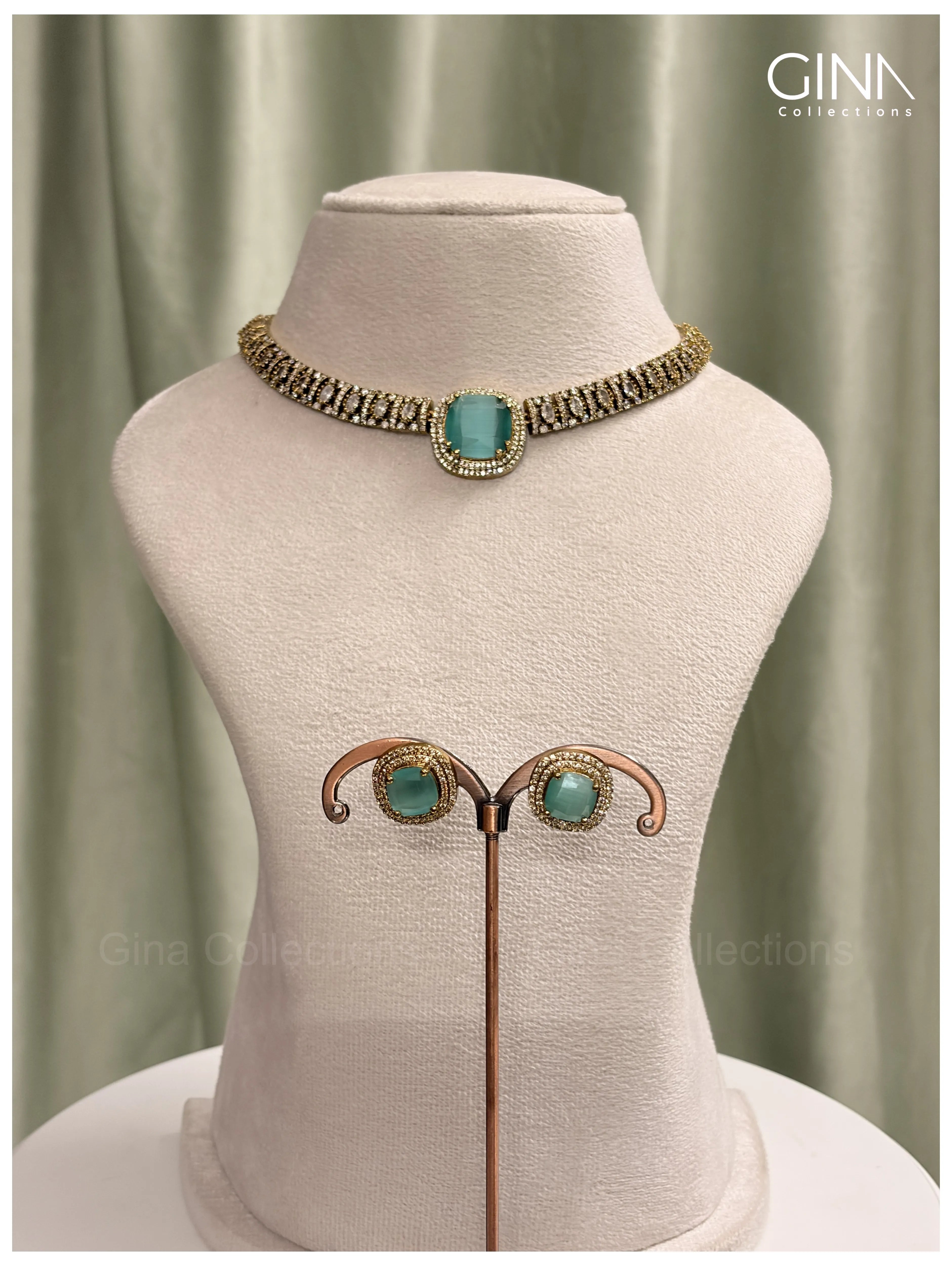 Premiuim Mint Green Choker cum Necklace