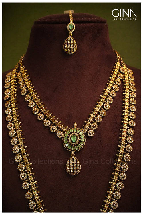Bridal Set with Zircon and Emerald Stone embelishments