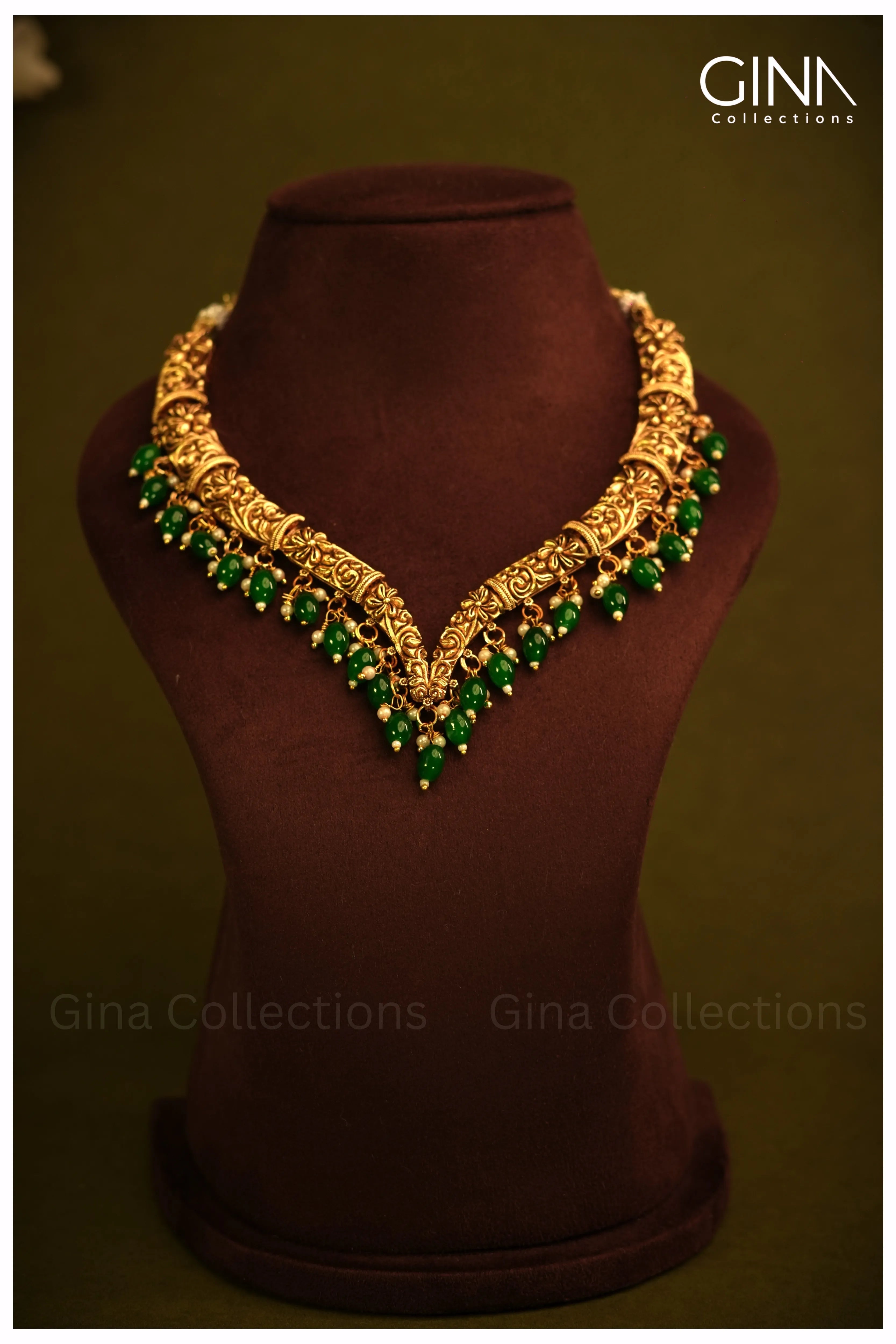 Alloy Gold Plated V shaped Necklace