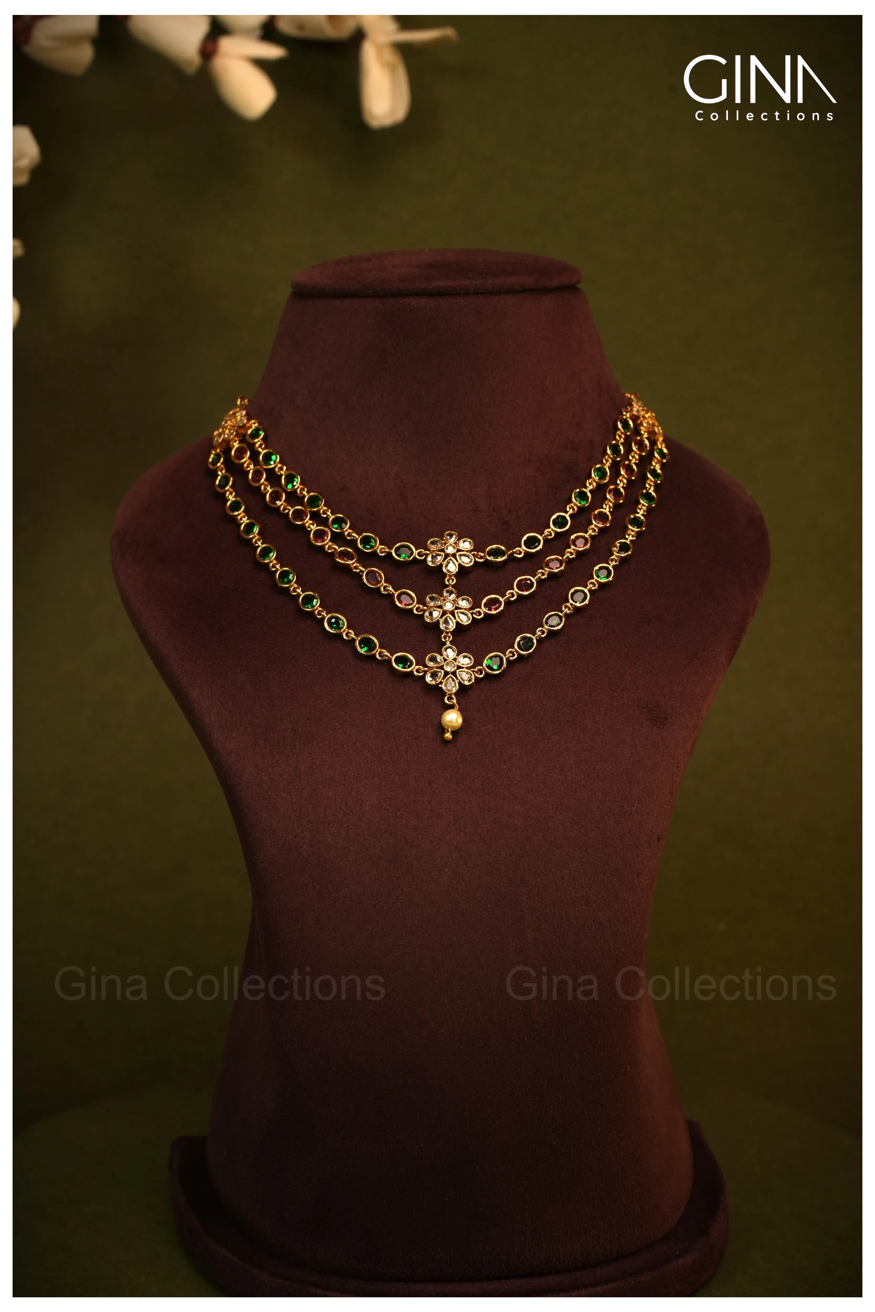 Triple Layered Multi Color Necklace