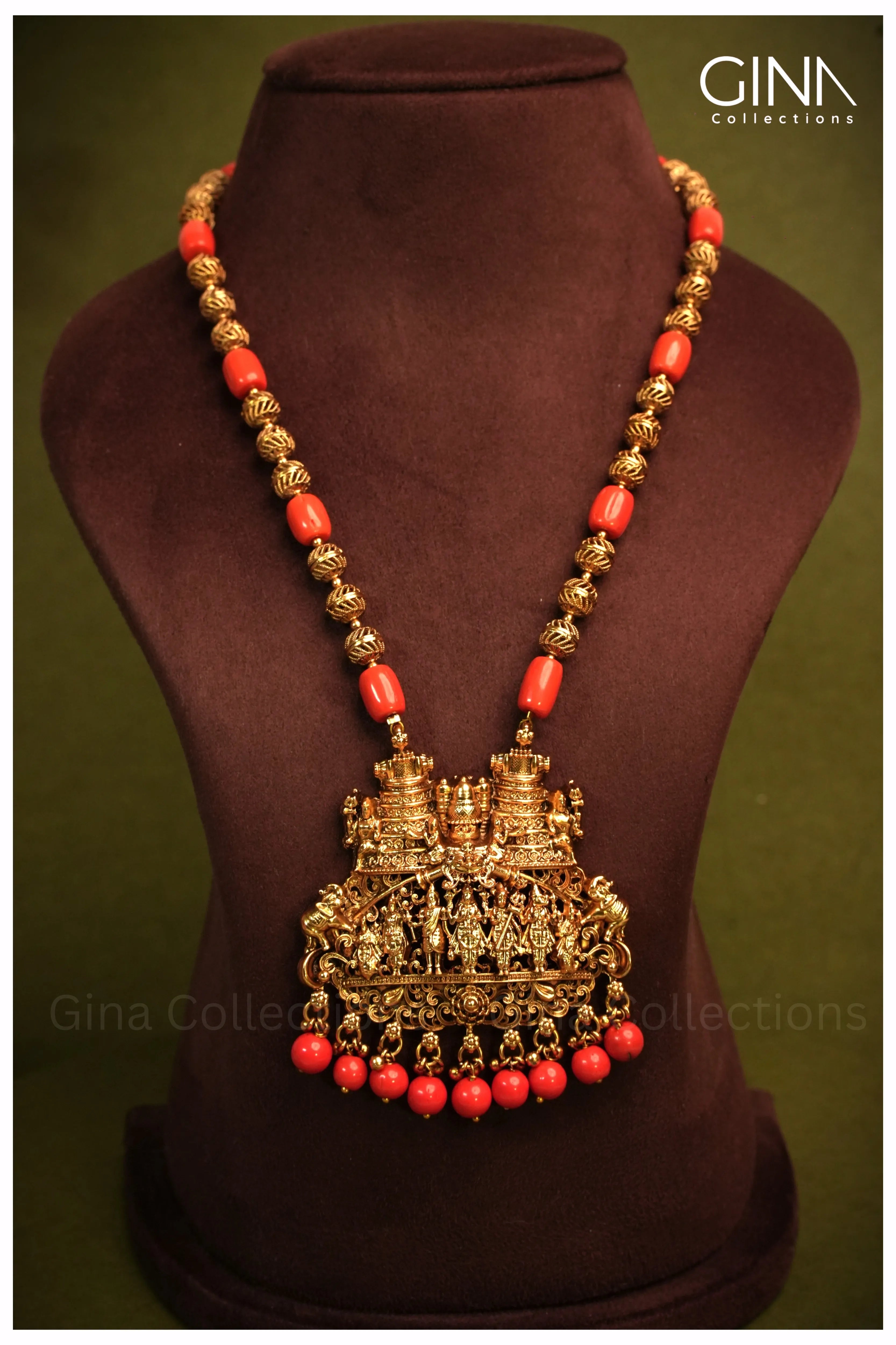 Pavalam Haram with Lakshmi Pendant