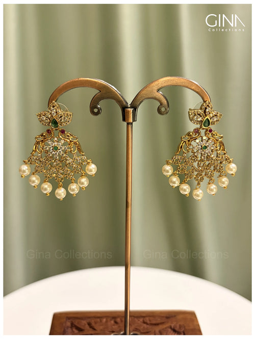 Glittering Golden Floral with pearl Beads