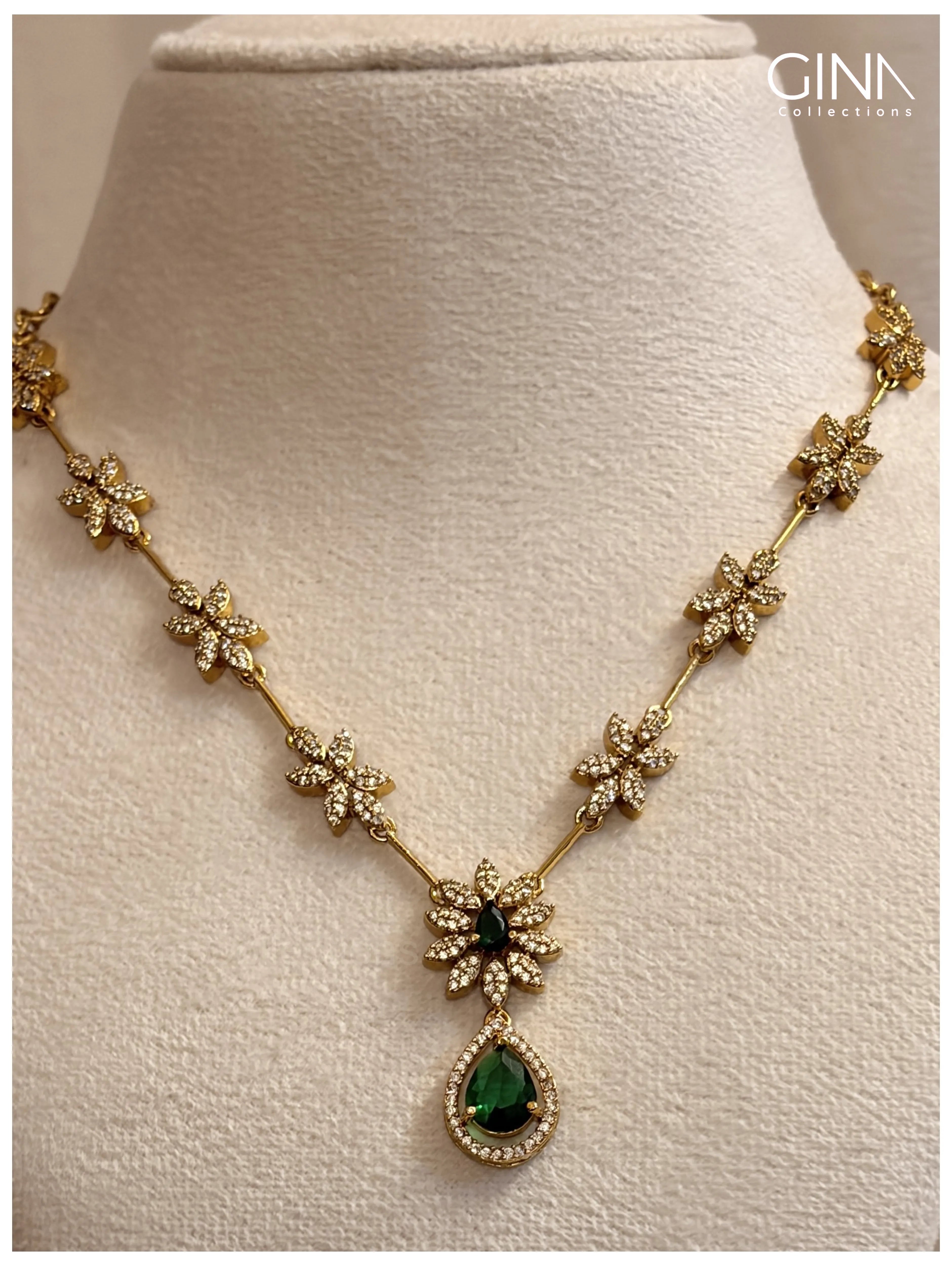 Emerald Raindrops Necklace