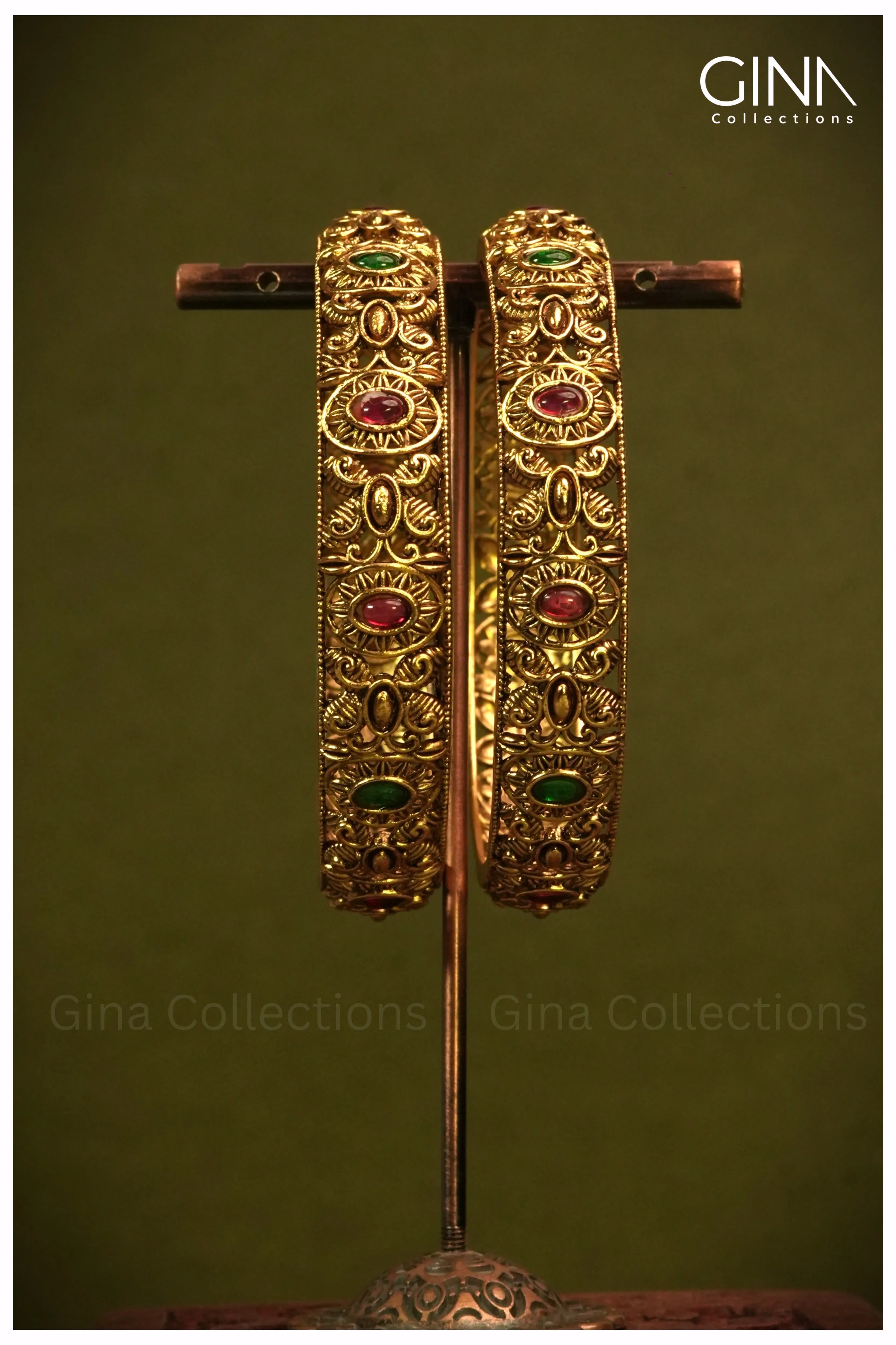 Antique Gold Plated Kangan Bangles
