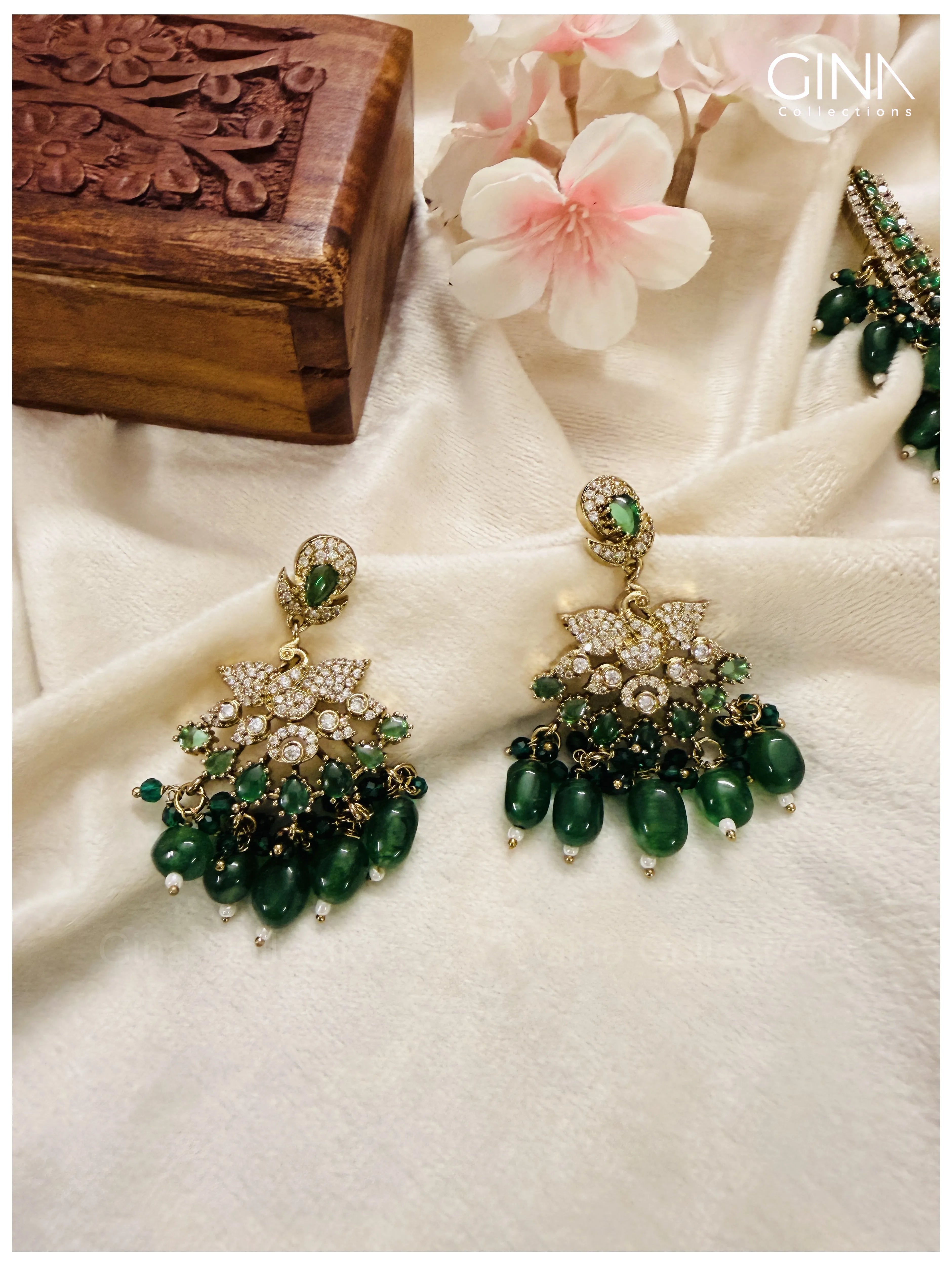 All Green Emerald Bridal Victorian Kanti