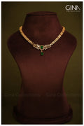 Sleek Emerald Short Necklace