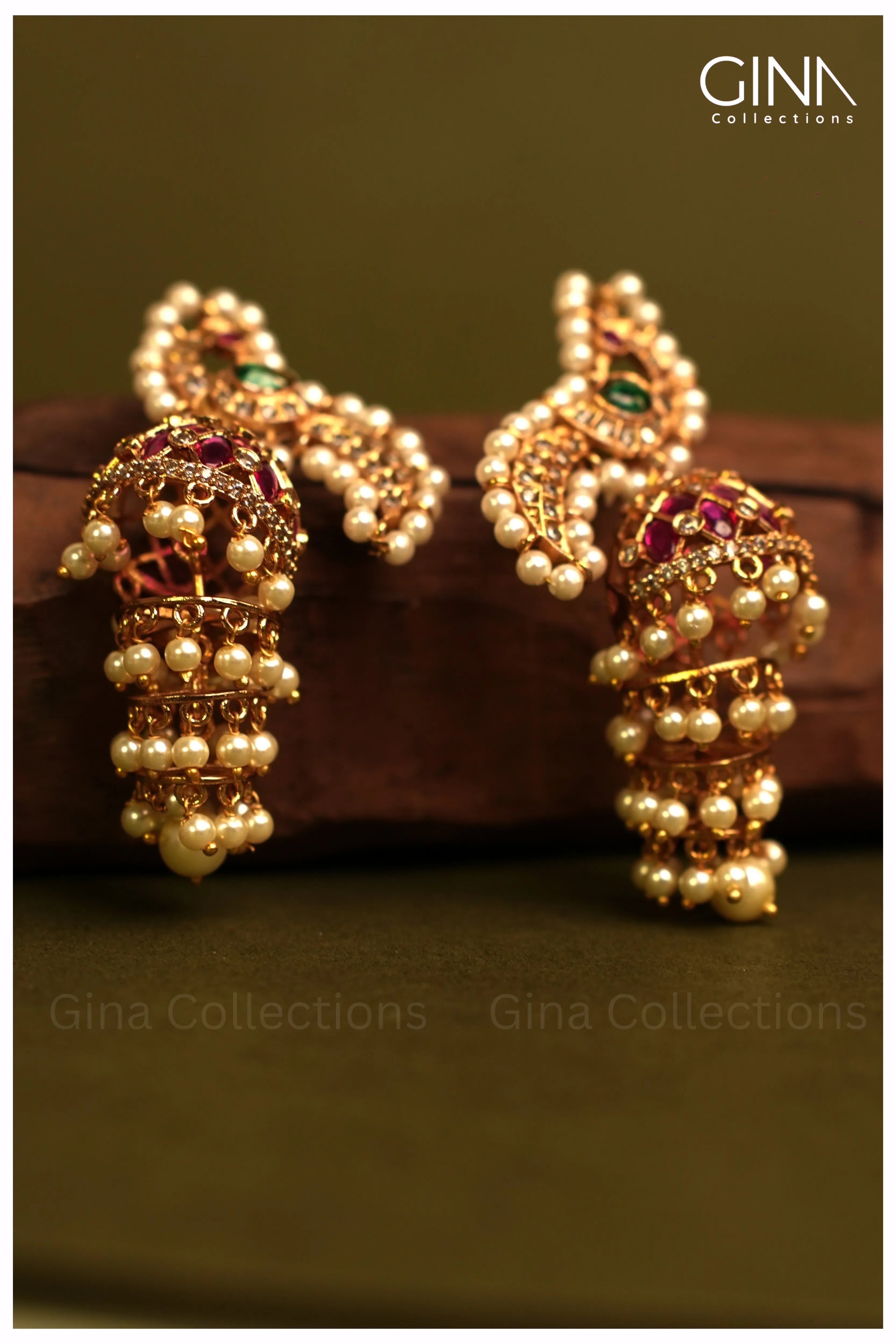 Jadau Earrings Pearls