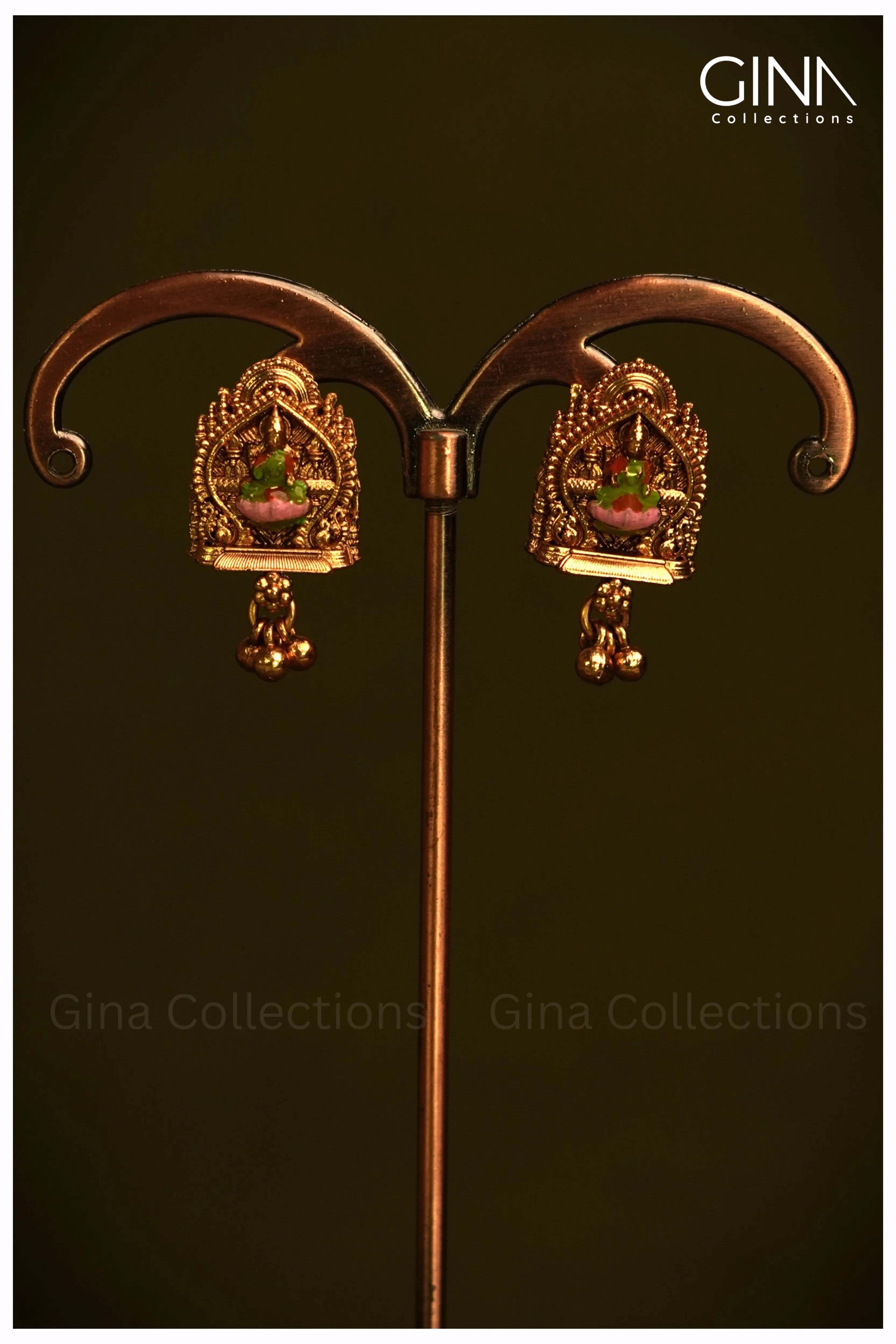 Lakshmi Double Chain Pink Gold Drops