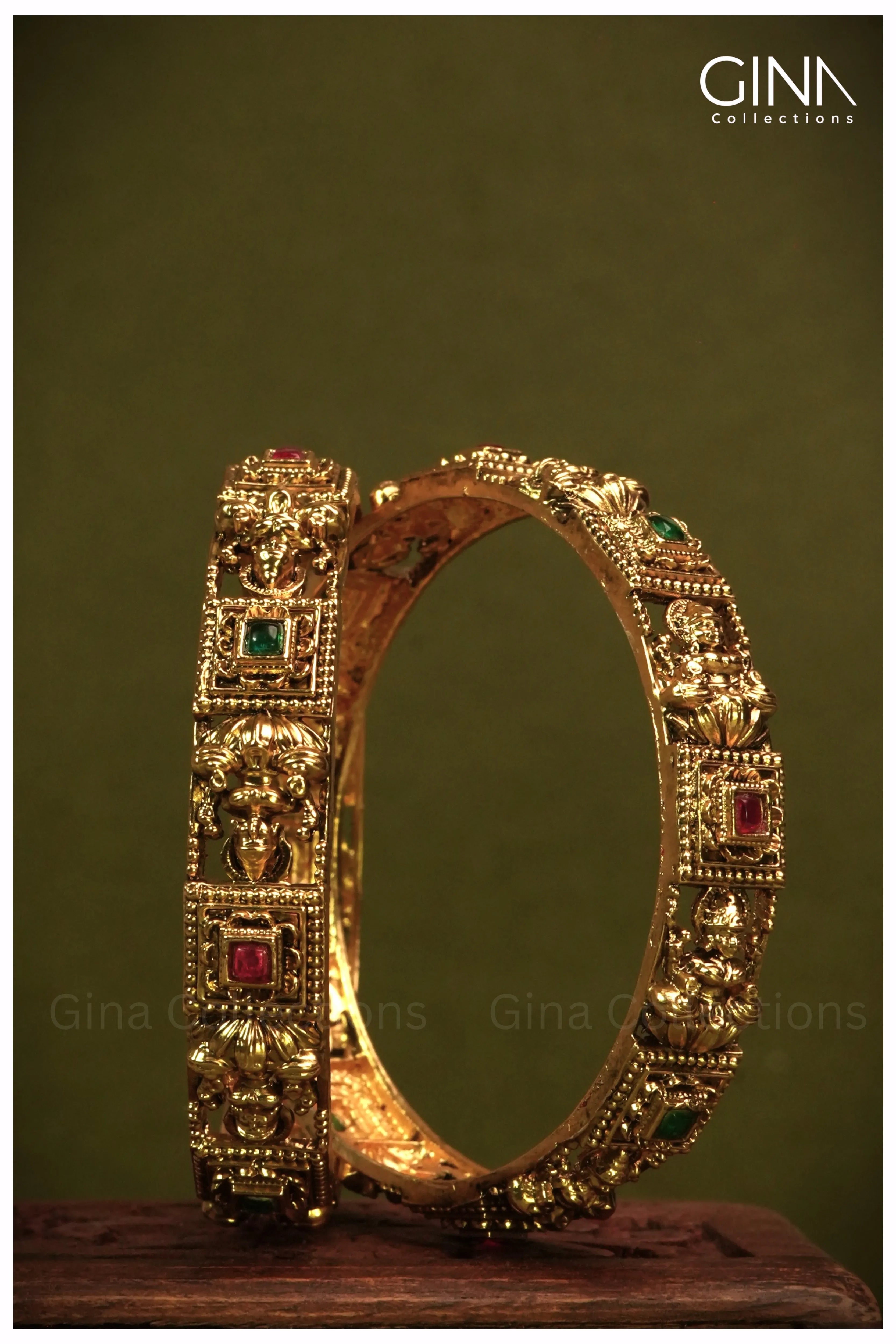 Gold Plated Temple Jewelry Bangles