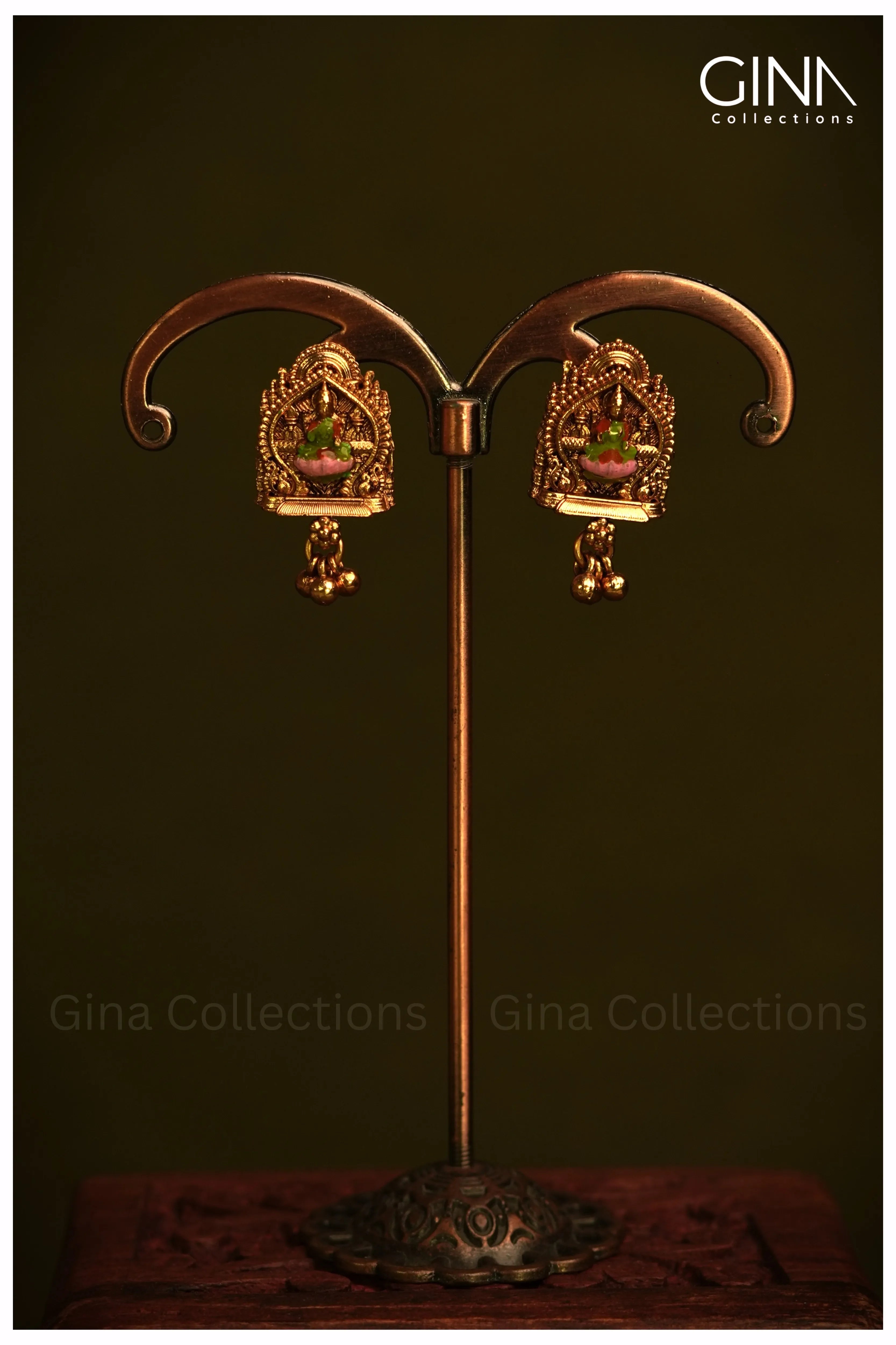 Lakshmi Double Chain Pink Gold Drops