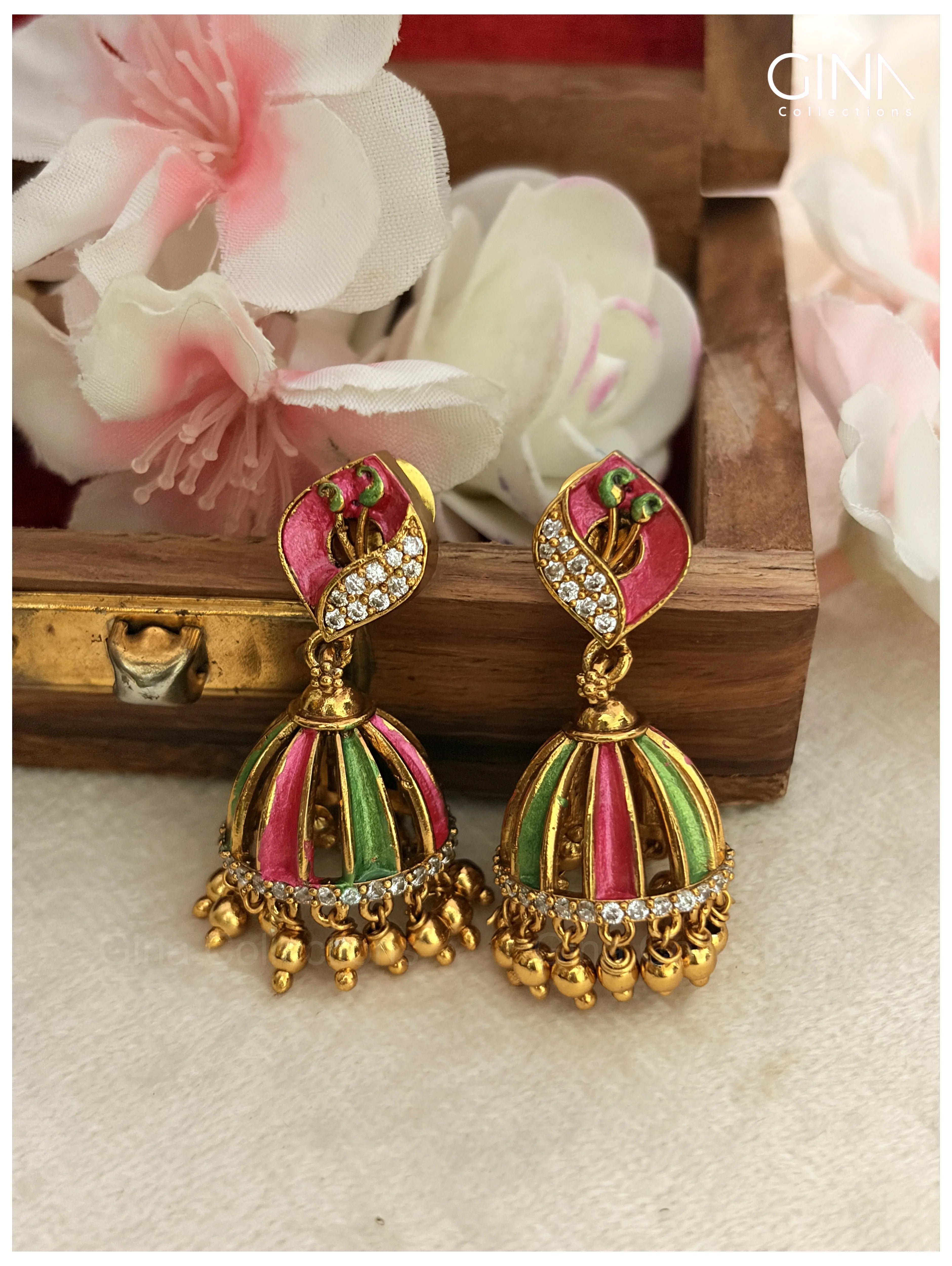 Meenakari Lilly Jhumkas