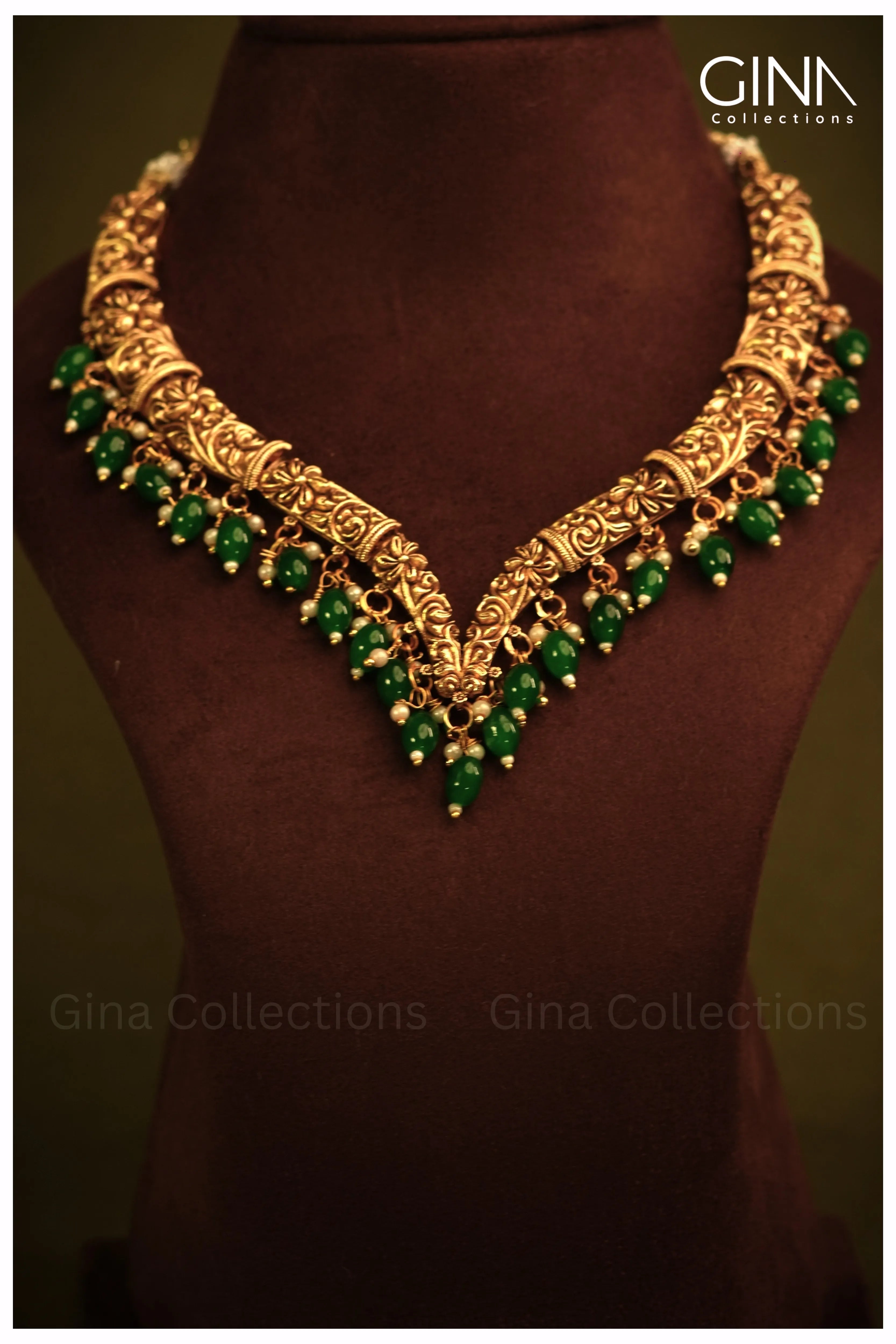 Alloy Gold Plated V shaped Necklace
