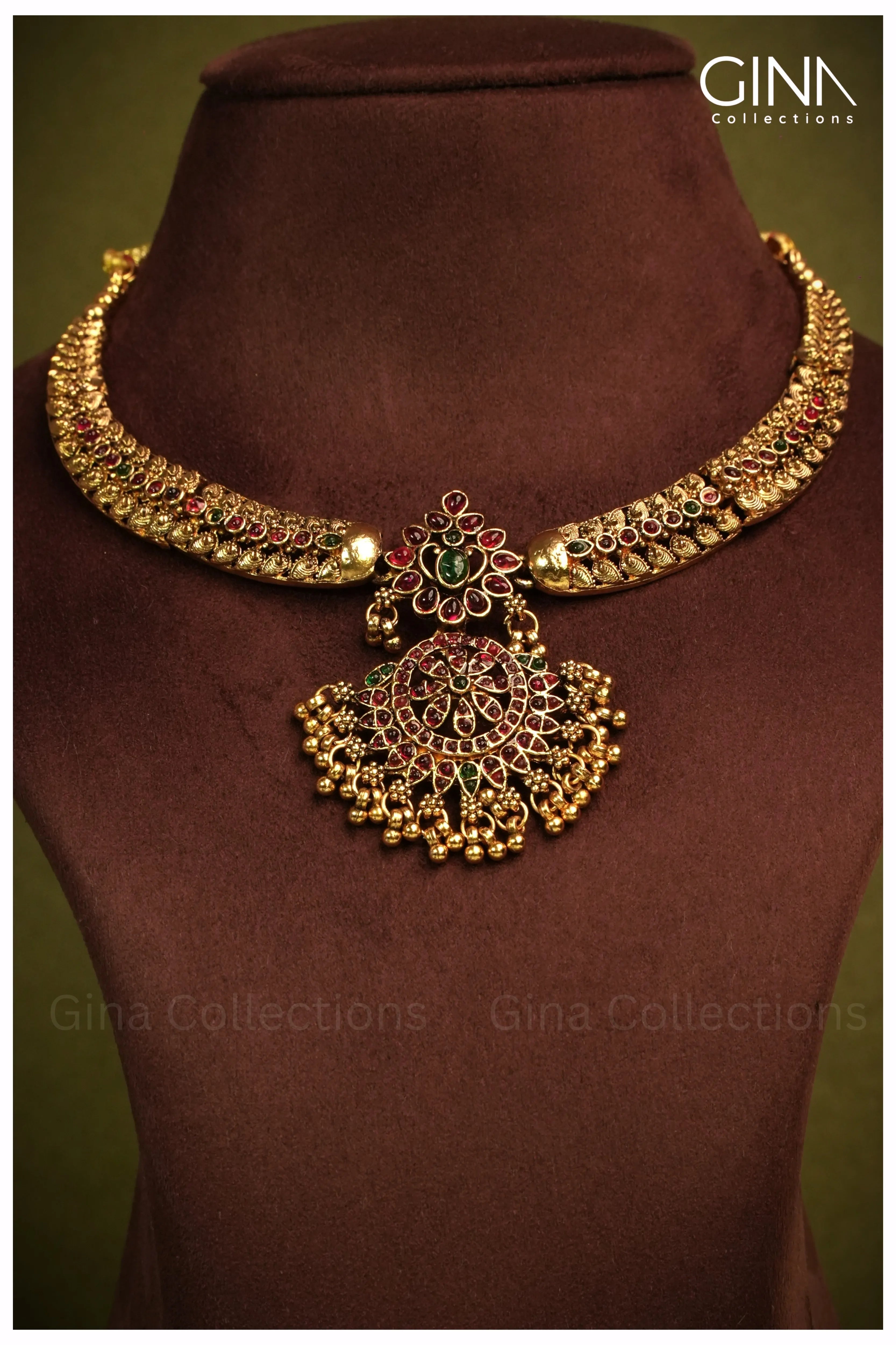 Gold Plated Multi Stones Necklace