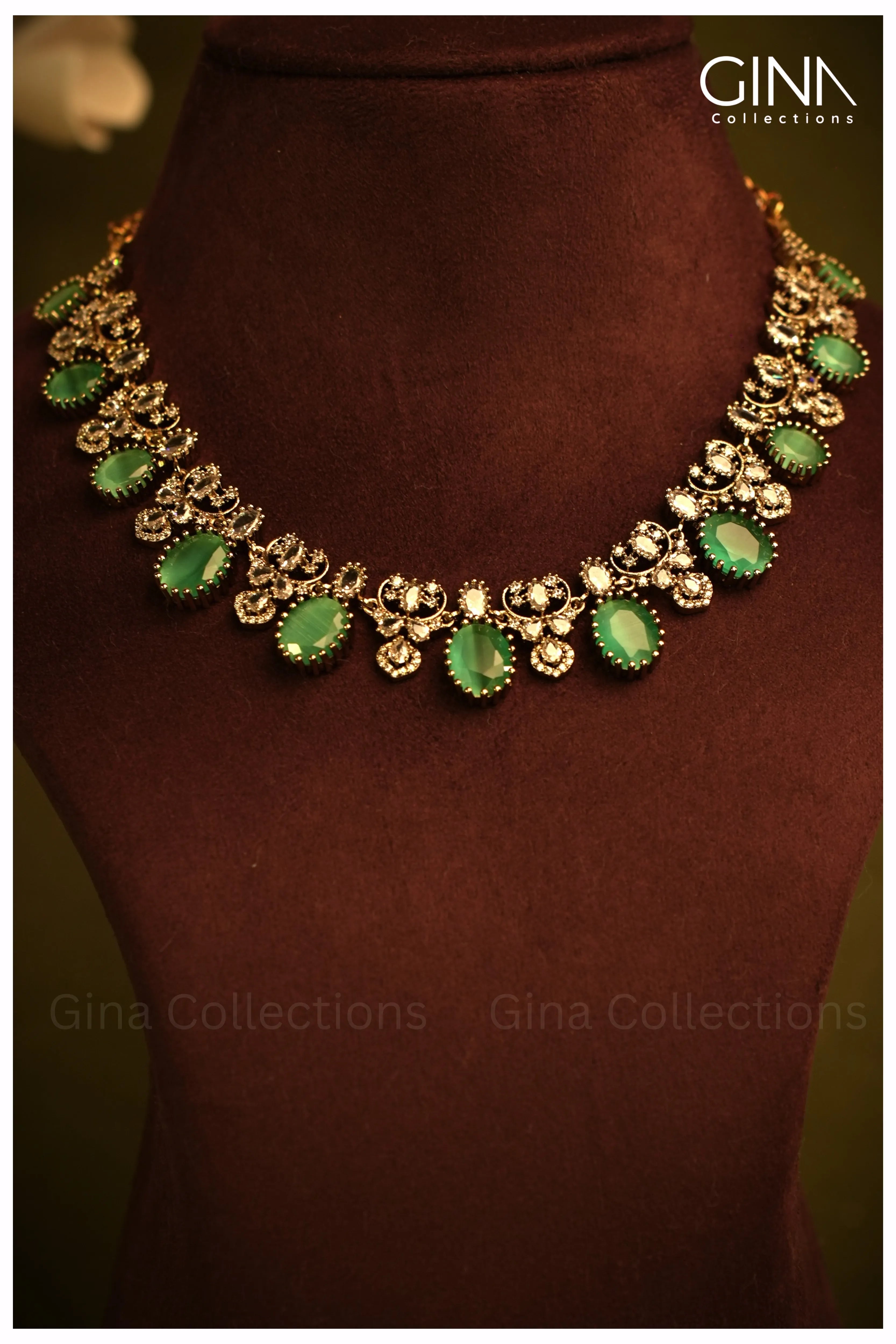 Emerald and Diamond Necklace Replica