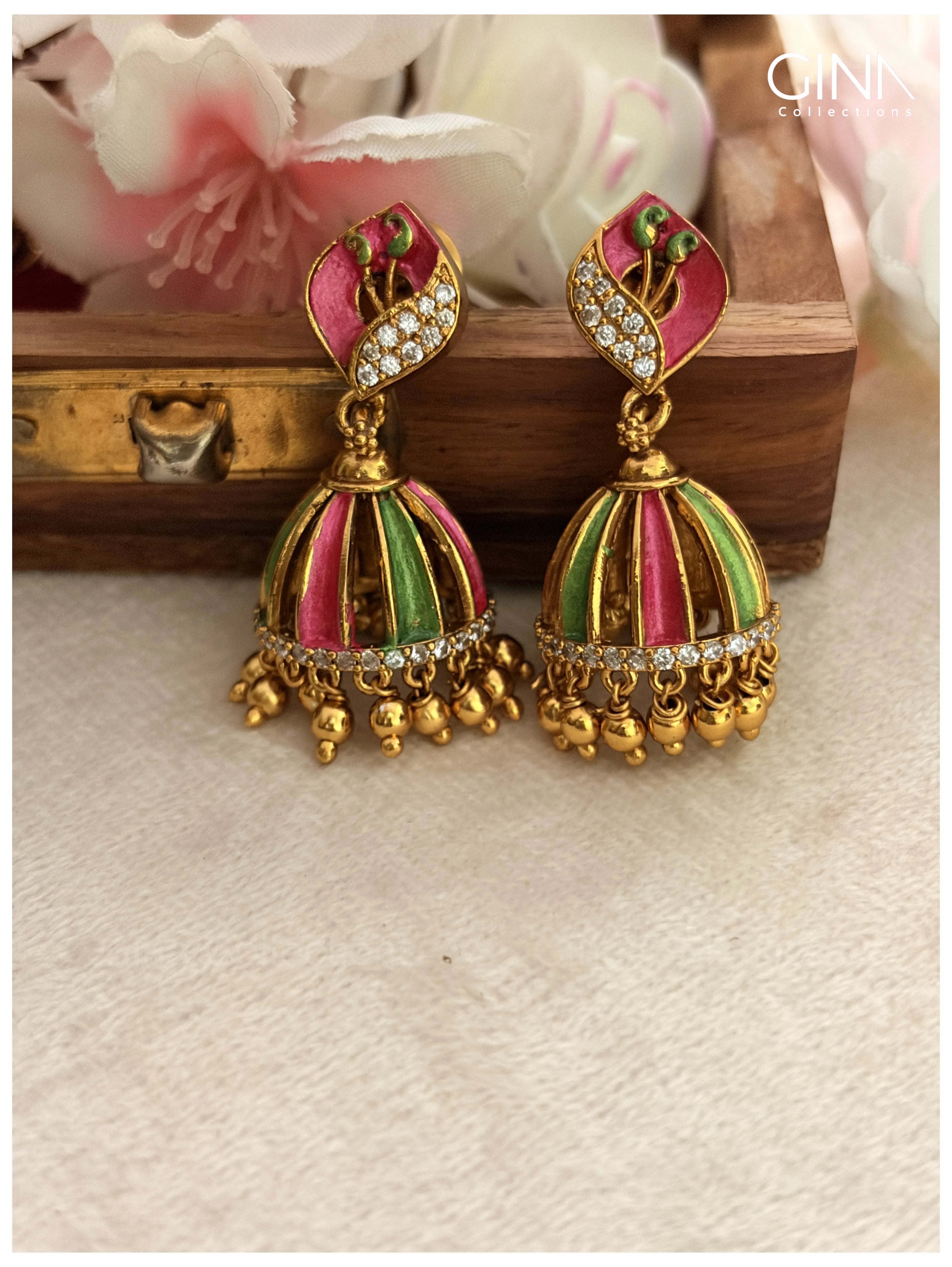 Meenakari Lilly Jhumkas