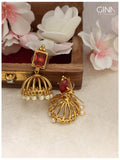 Ruby With Pearl Drops Jhumkas
