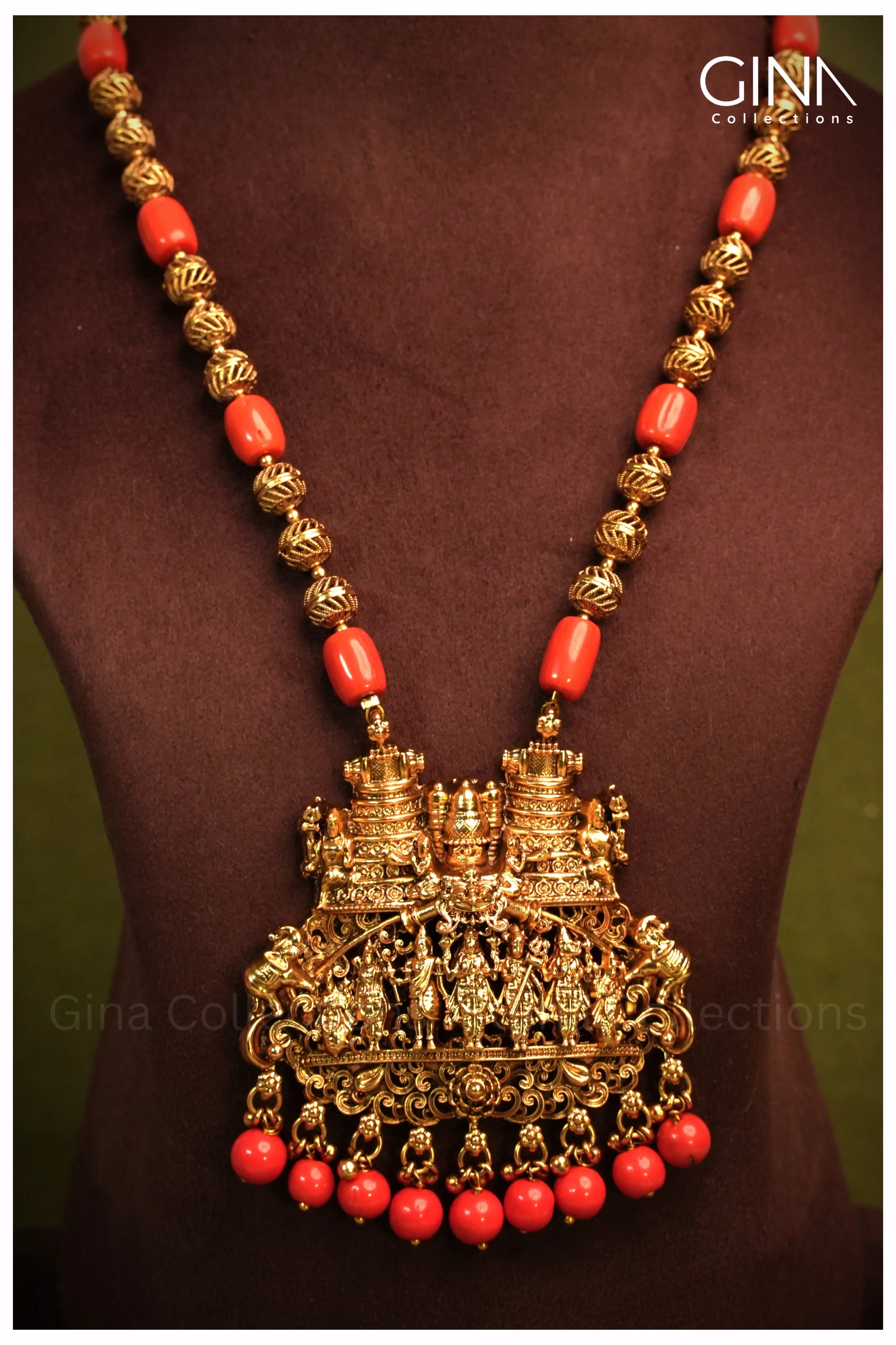 Pavalam Haram with Lakshmi Pendant