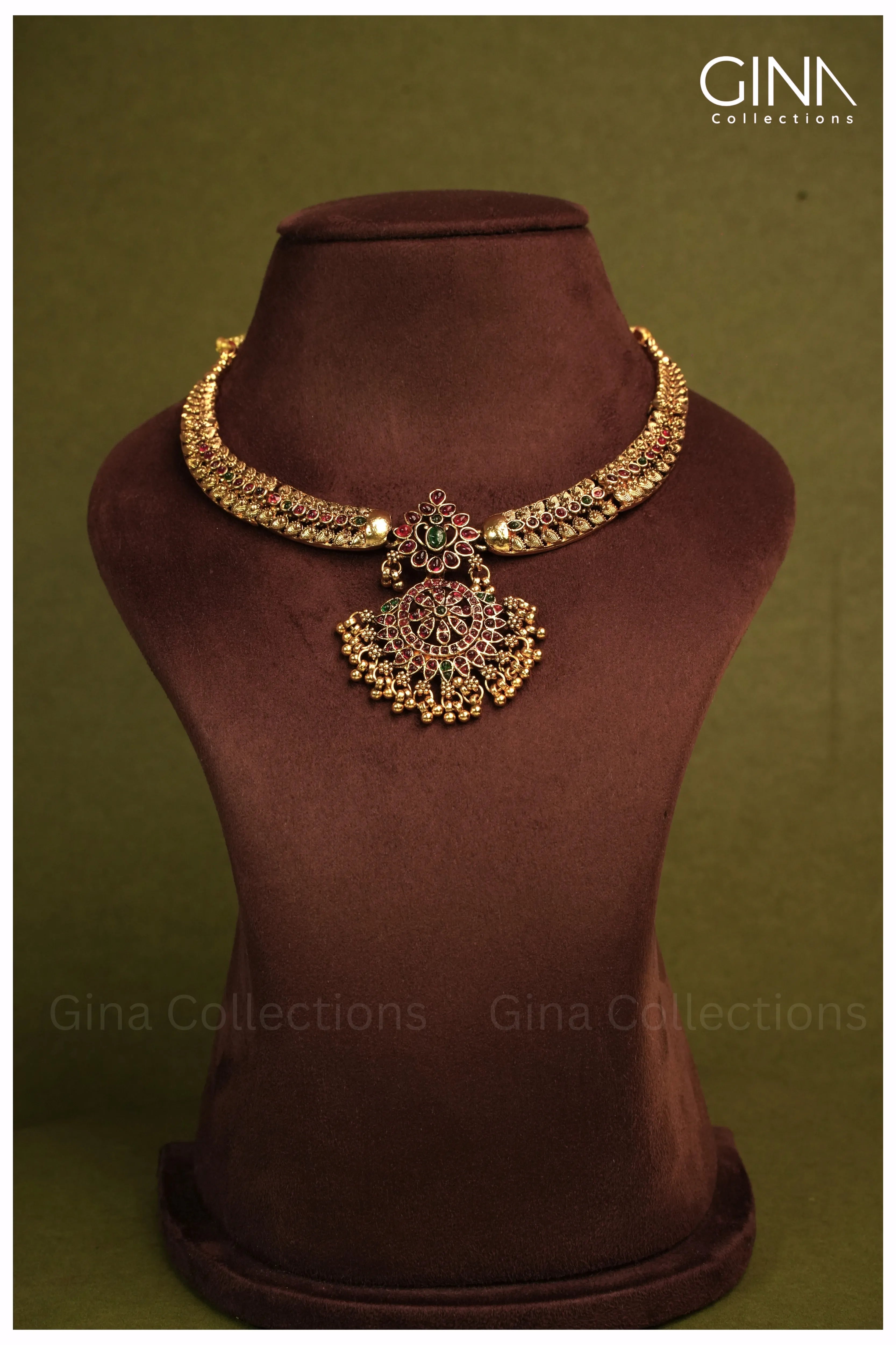 Gold Plated Multi Stones Necklace