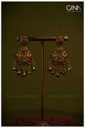 Antique Kanti with Lakshmi Motif & Emerald Gold Drops