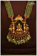 Green Onyx Beads Laxmi Pendant Haram