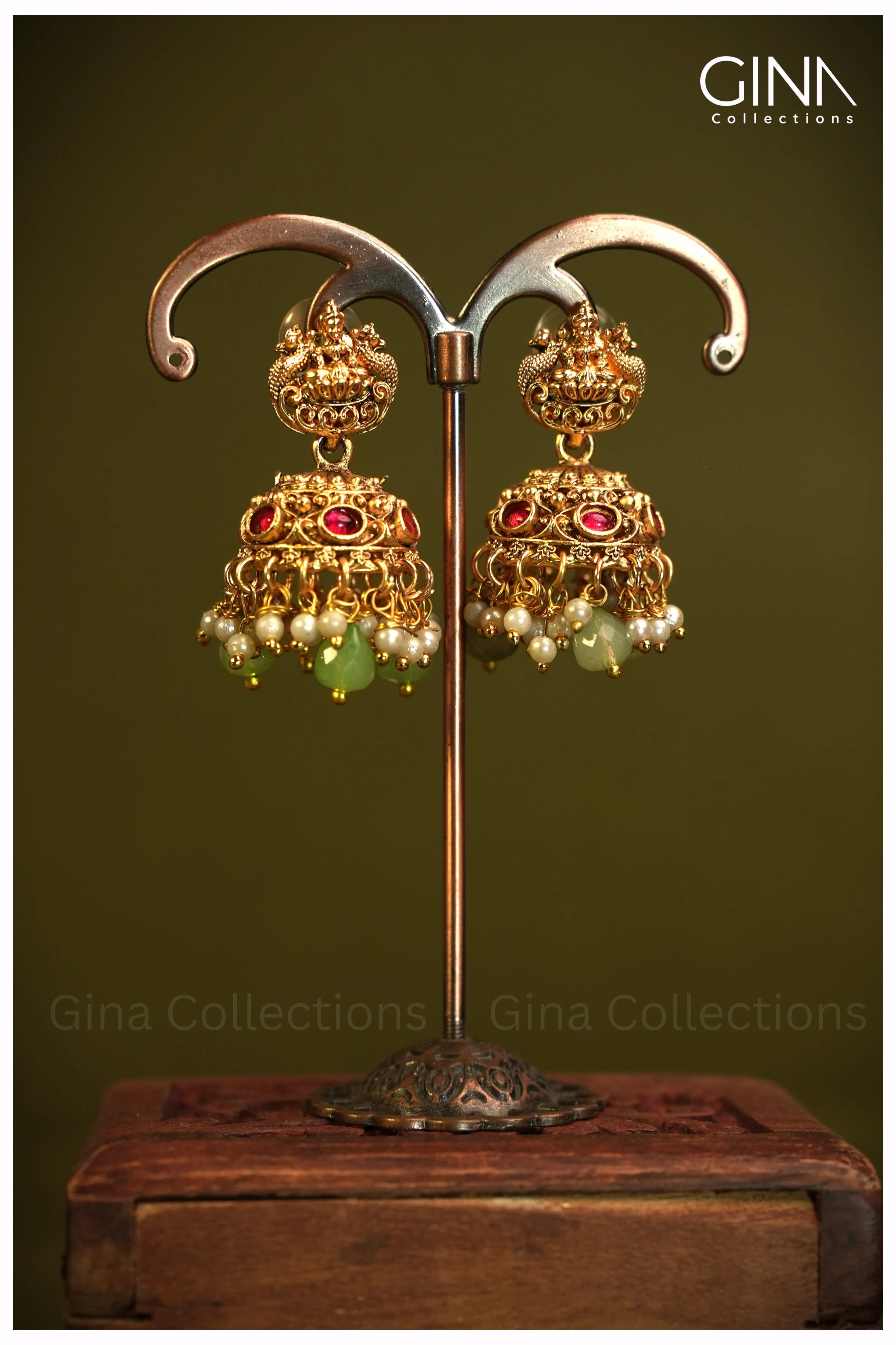 Green Onyx Beads Laxmi Pendant Haram