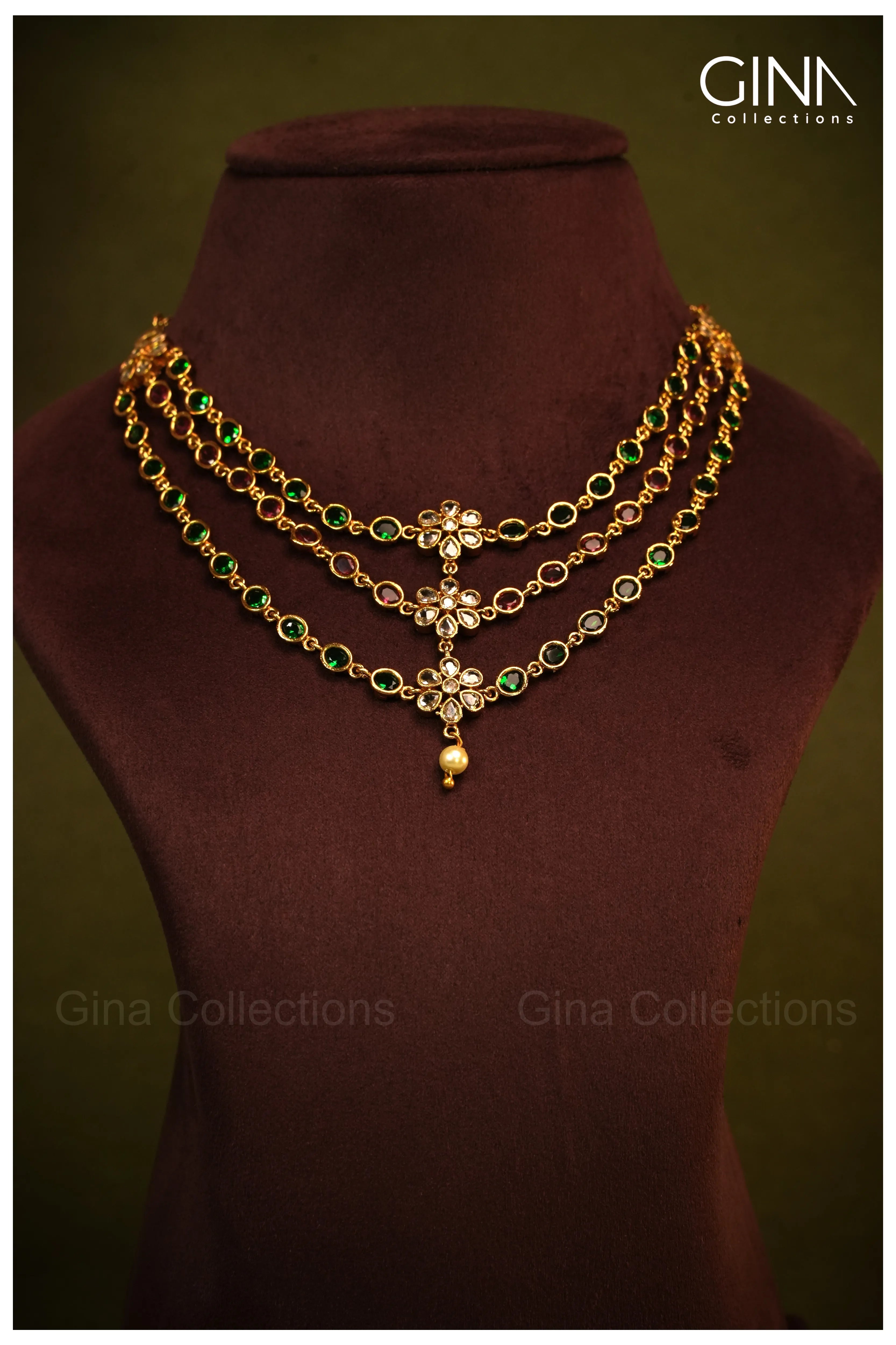 Triple Layered Multi Color Necklace