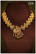 Mayura Bold Antique Temple Necklace1