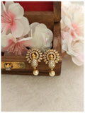 Peacock with Pearl Drops Stud