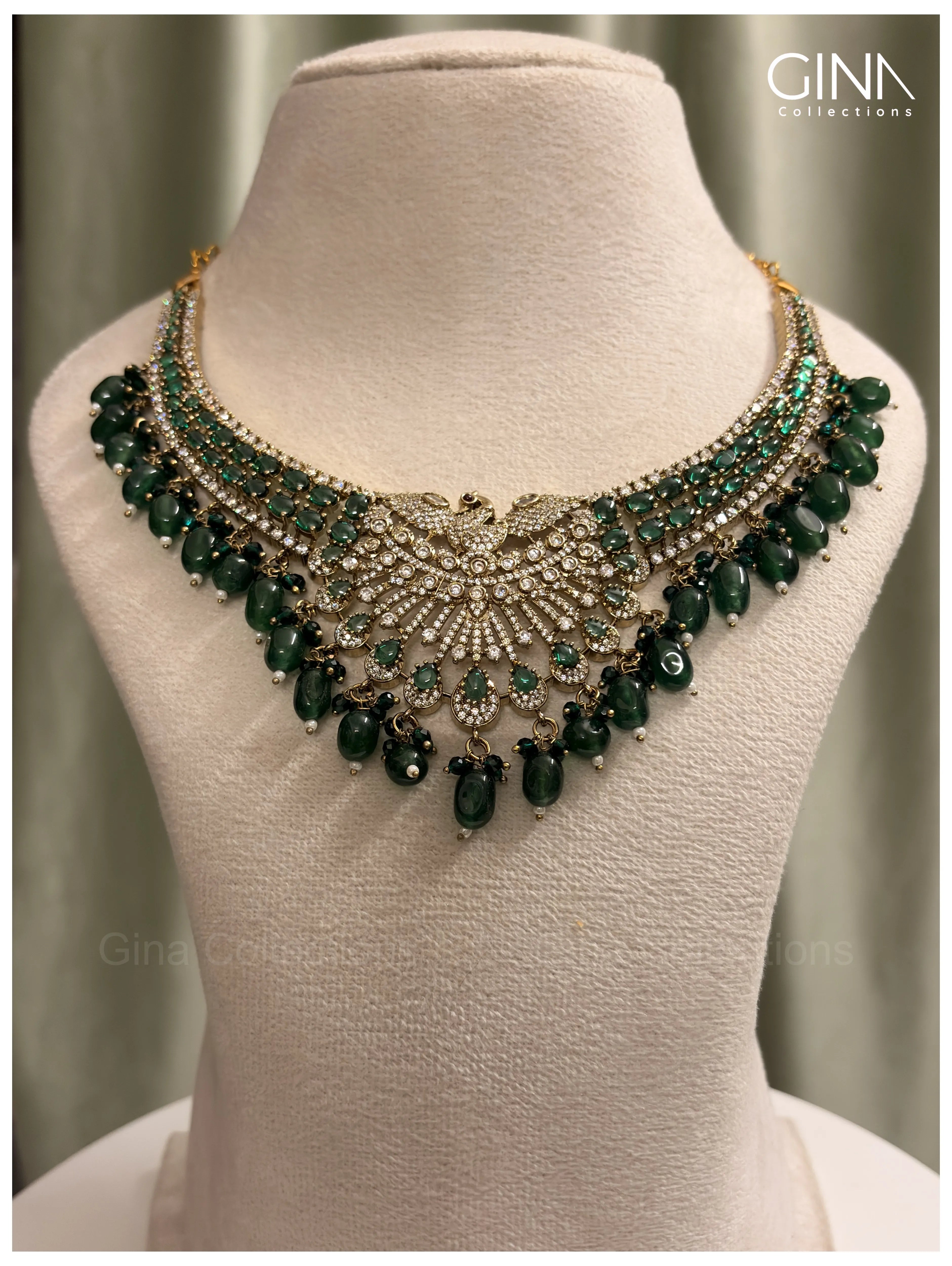 All Green Emerald Bridal Victorian Kanti
