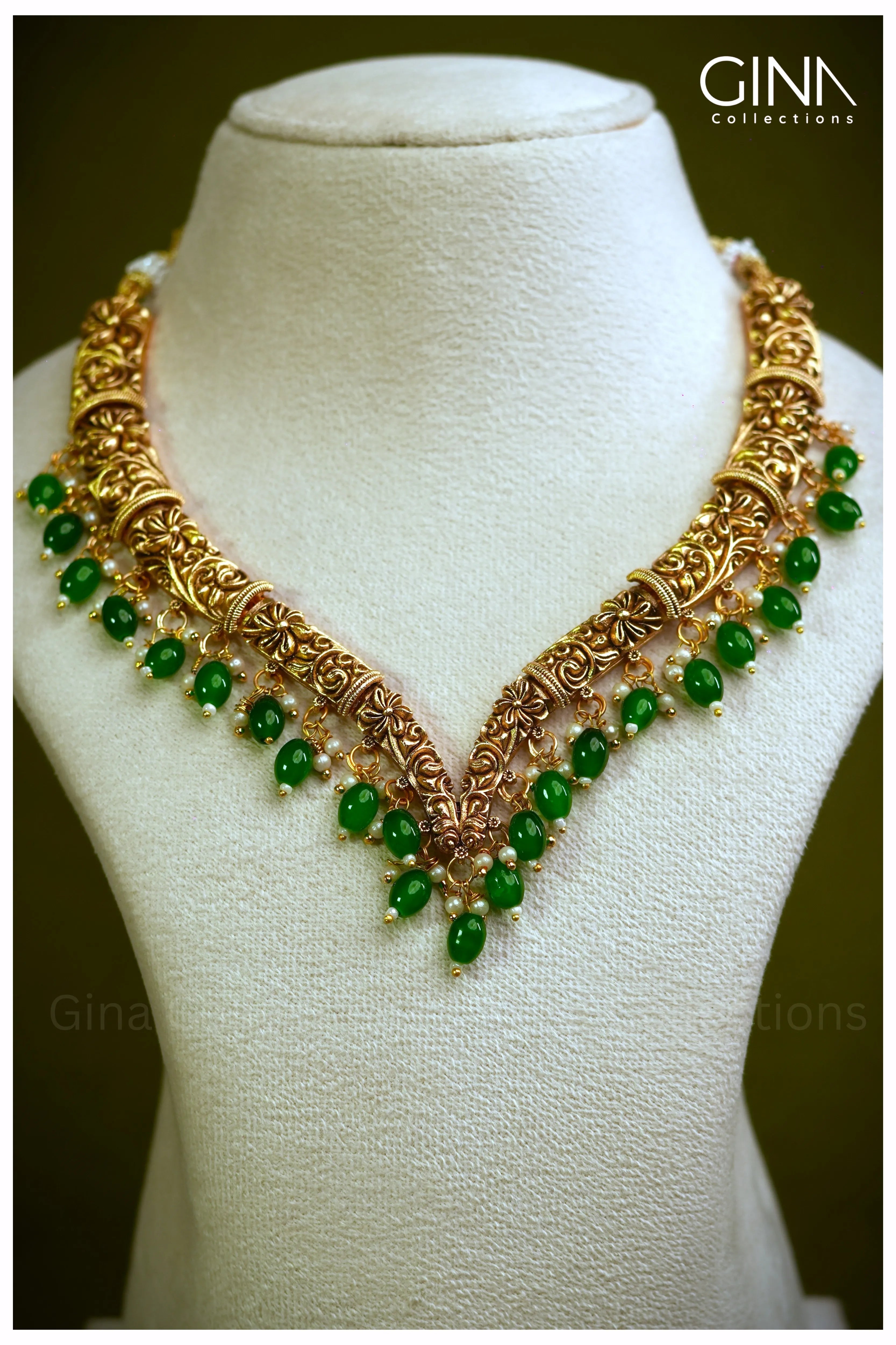 Alloy Gold Plated V shaped Necklace