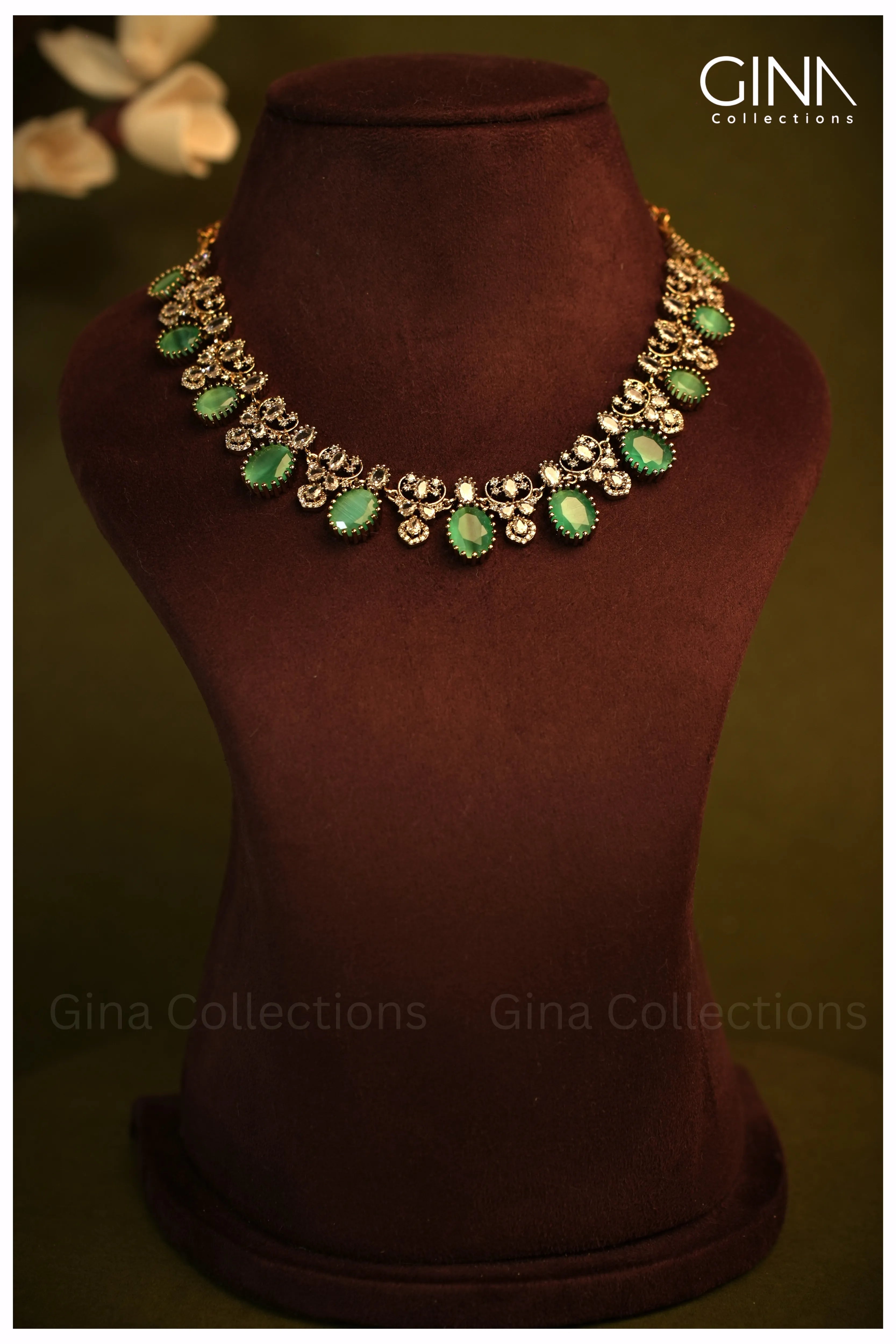 Emerald and Diamond Necklace Replica
