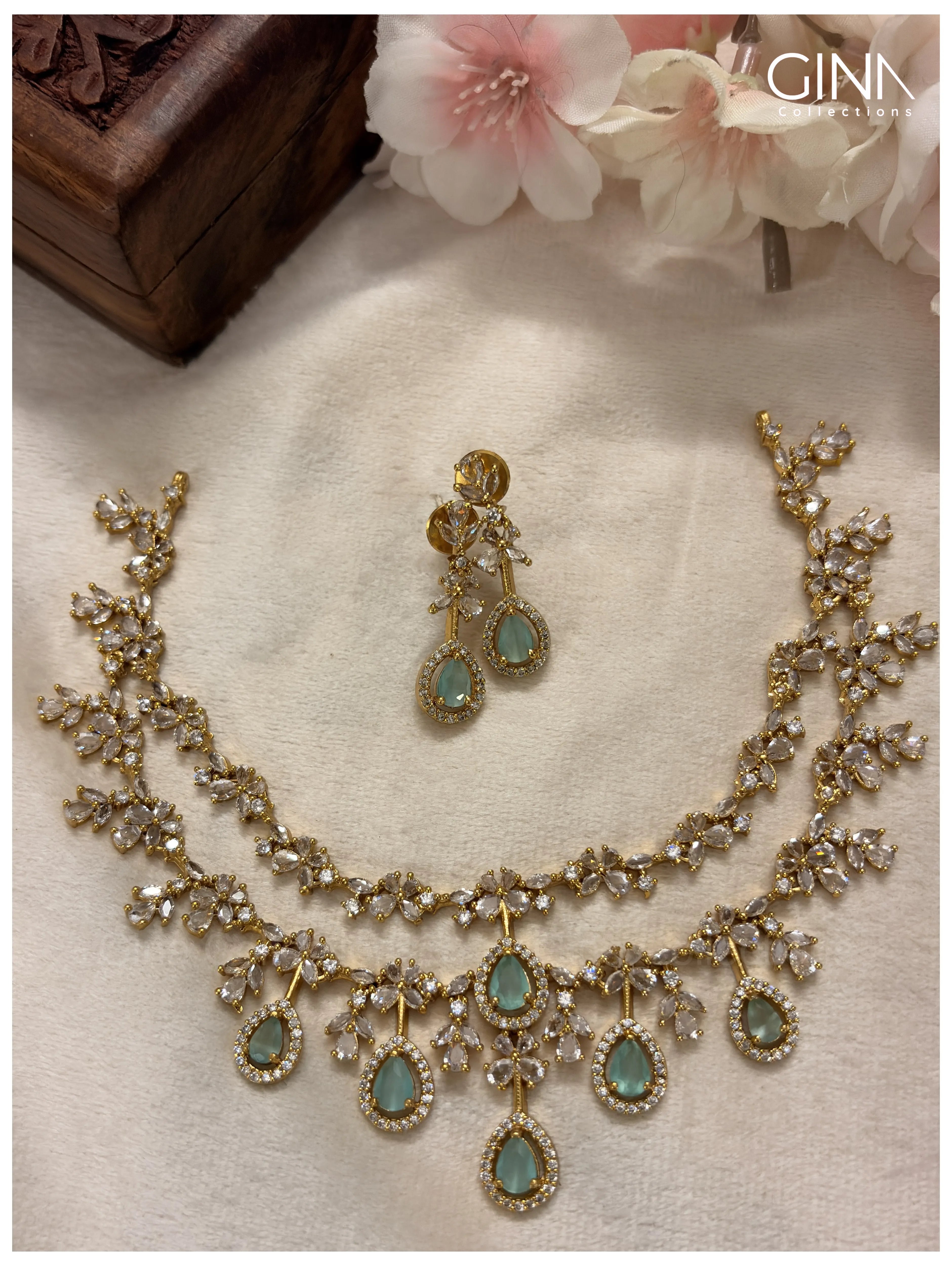 Double Layered Sea Green Victorian Set