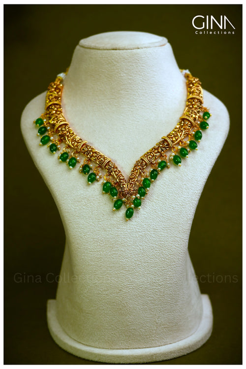 Alloy Gold Plated V shaped Necklace