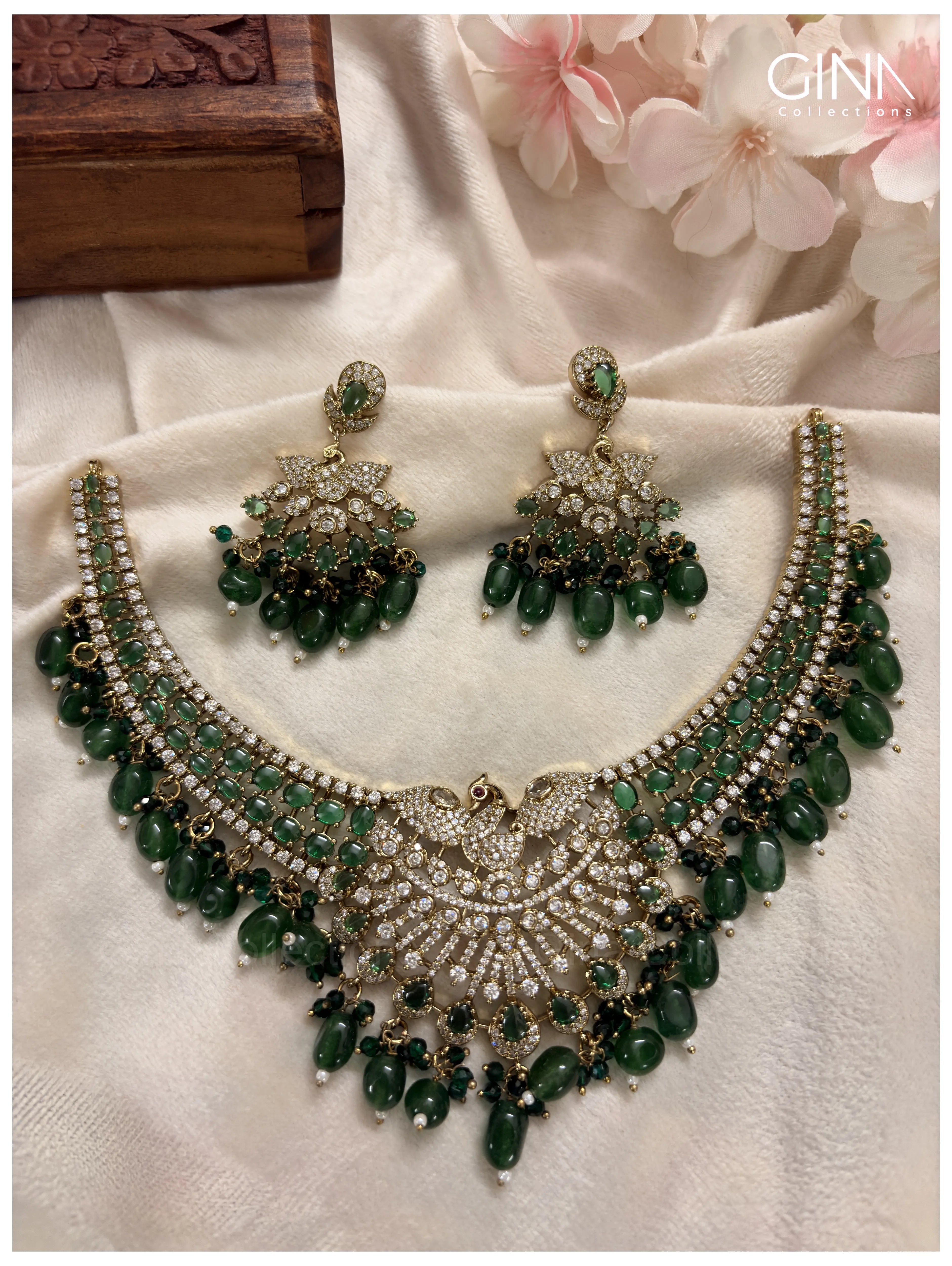 All Green Emerald Bridal Victorian Kanti