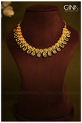 Gold Plated Green Stone studded Necklace